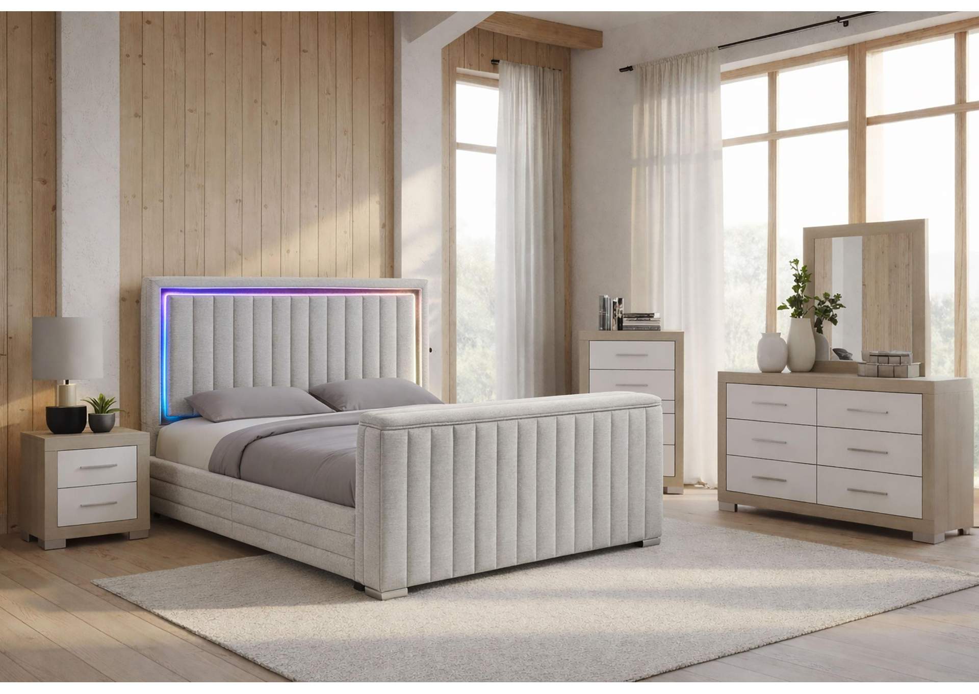 ELIAS - EMMA TV FB NATURAL QUEEN BED GROUP image 1