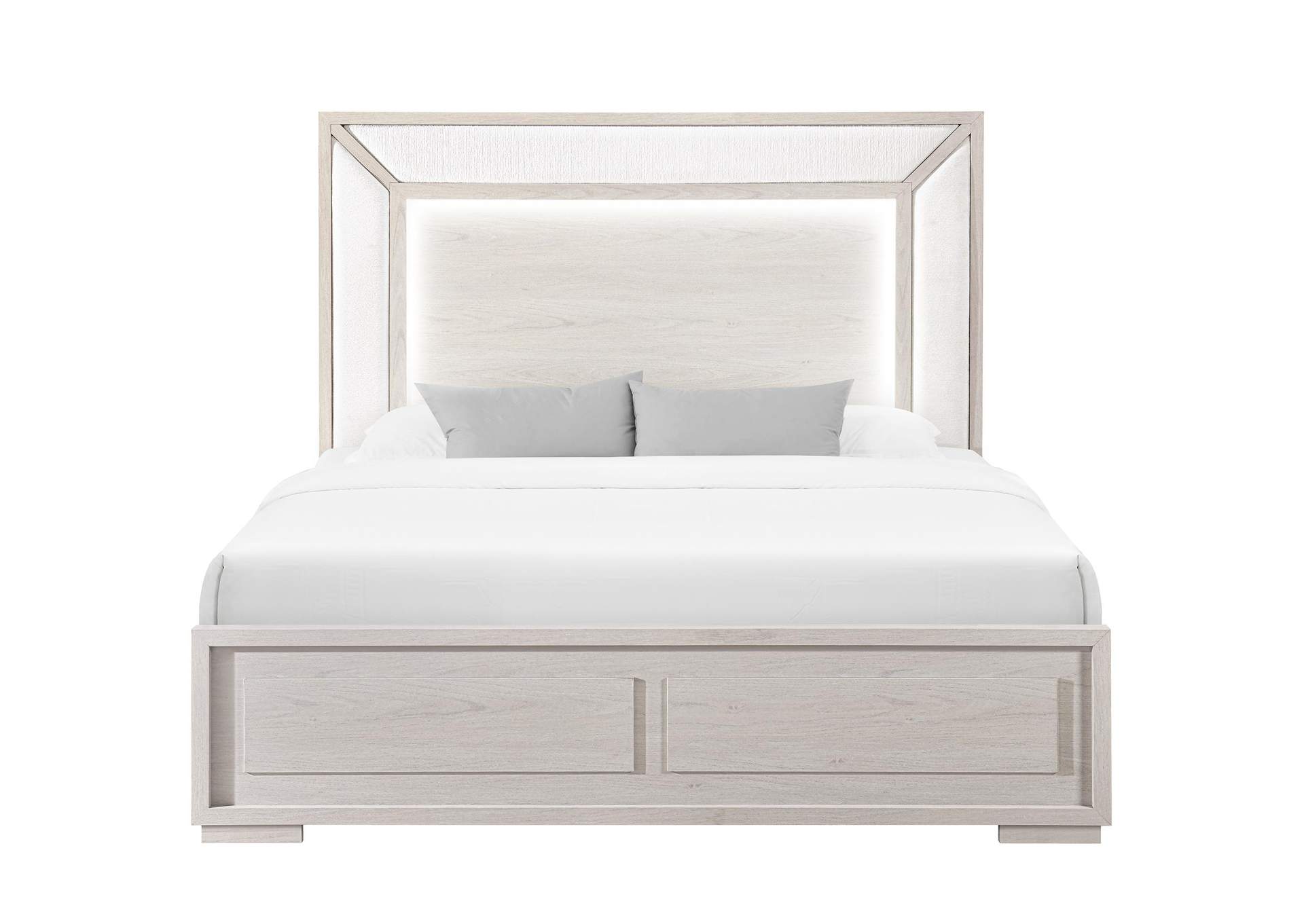 CLARA BEIGE KING BED WITH LED image 1