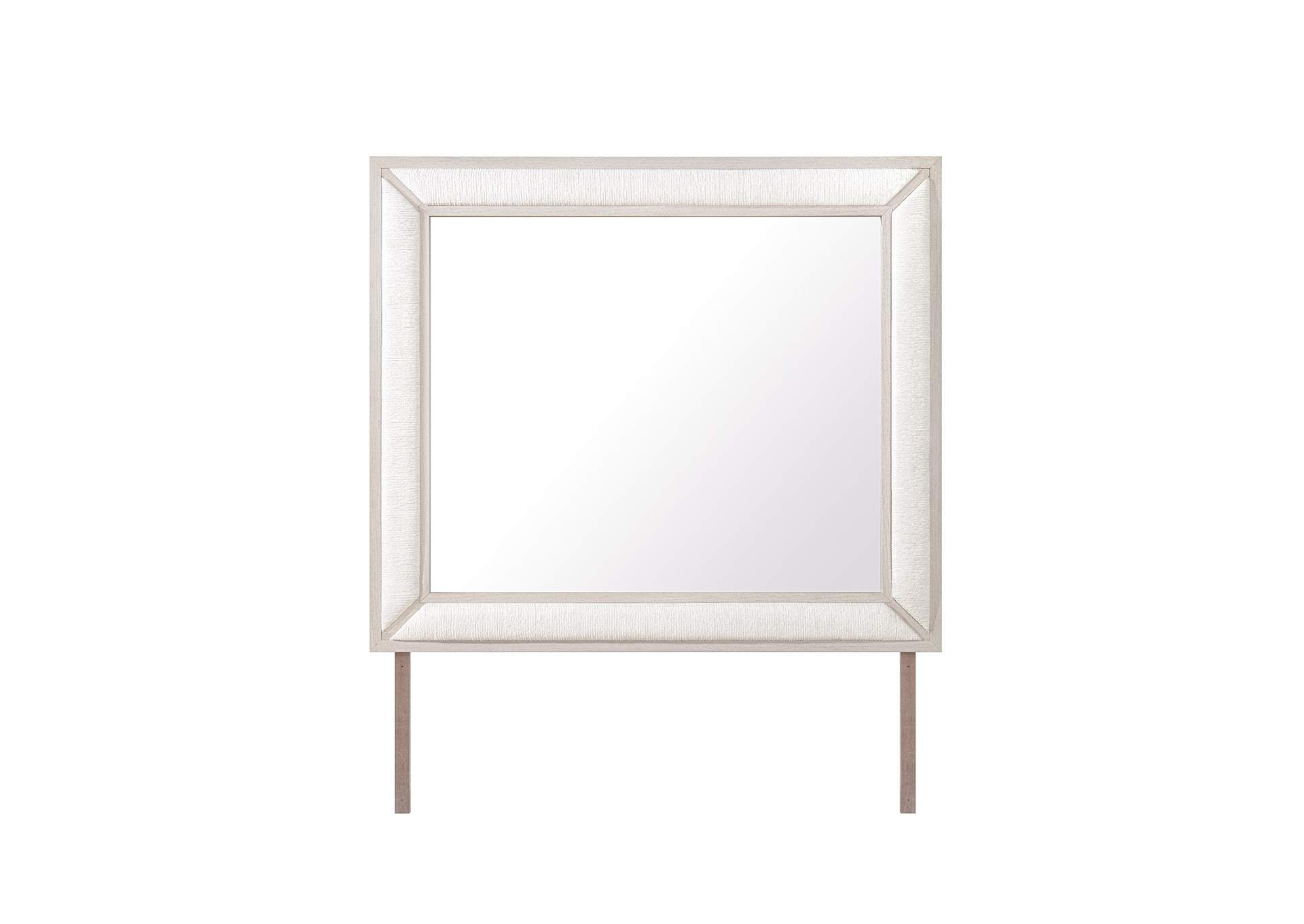 CLARA BEIGE UPHOLSTERED MIRROR image 1