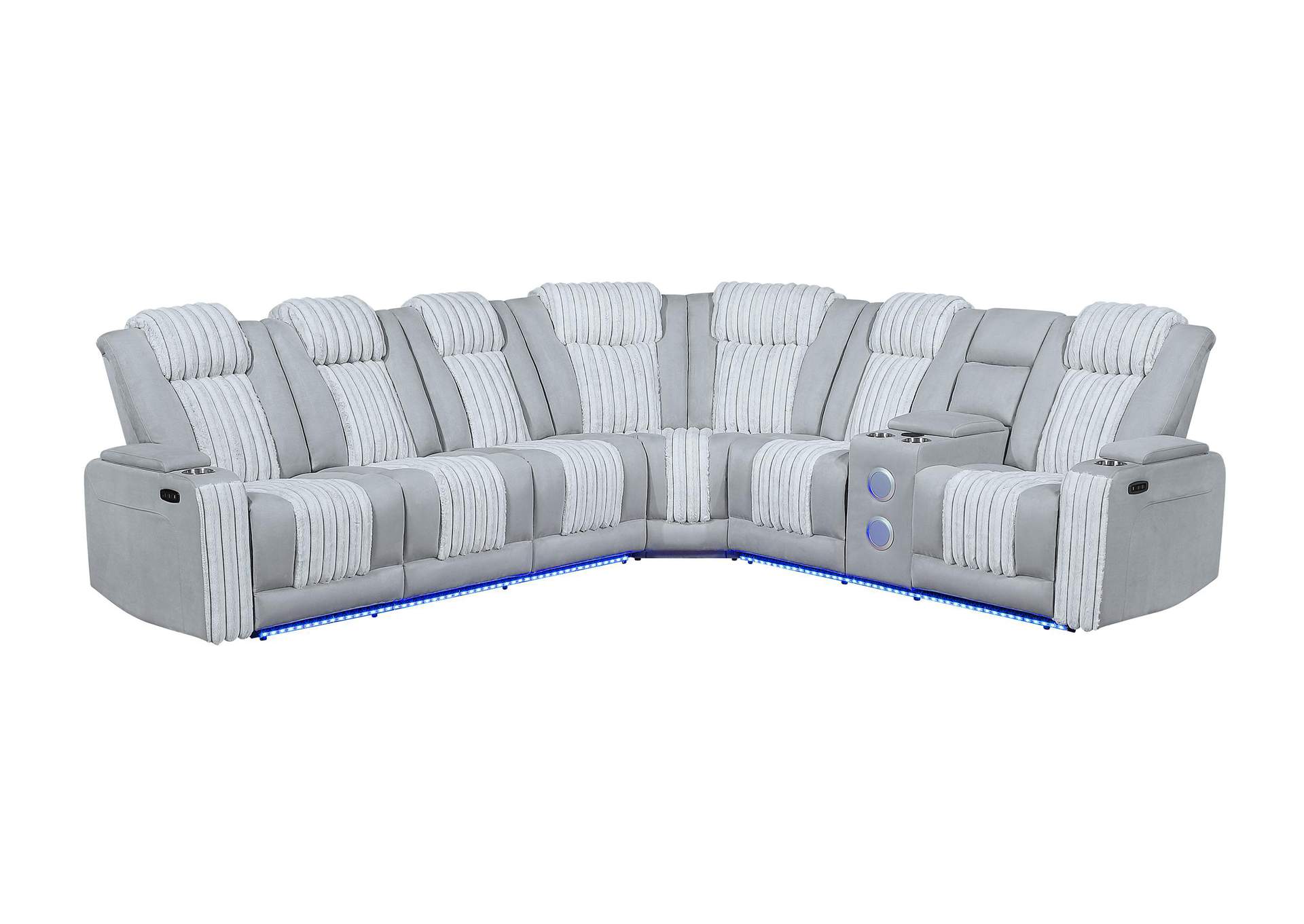 U8000 GREY P2 RIGHT FACING LOVESEAT WITH LED AND SPEAKER image 1