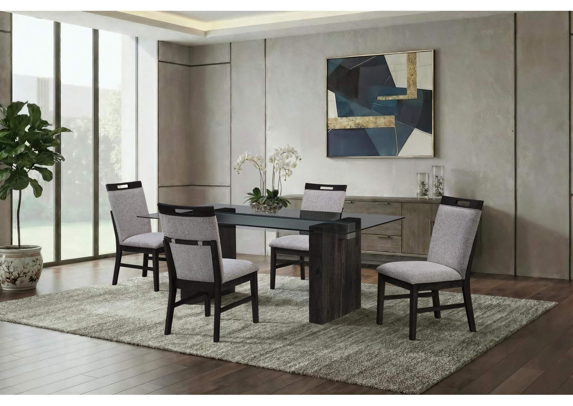 D4238 DINING TABLE AND 4 D4239 DINING CHAIRS image 1