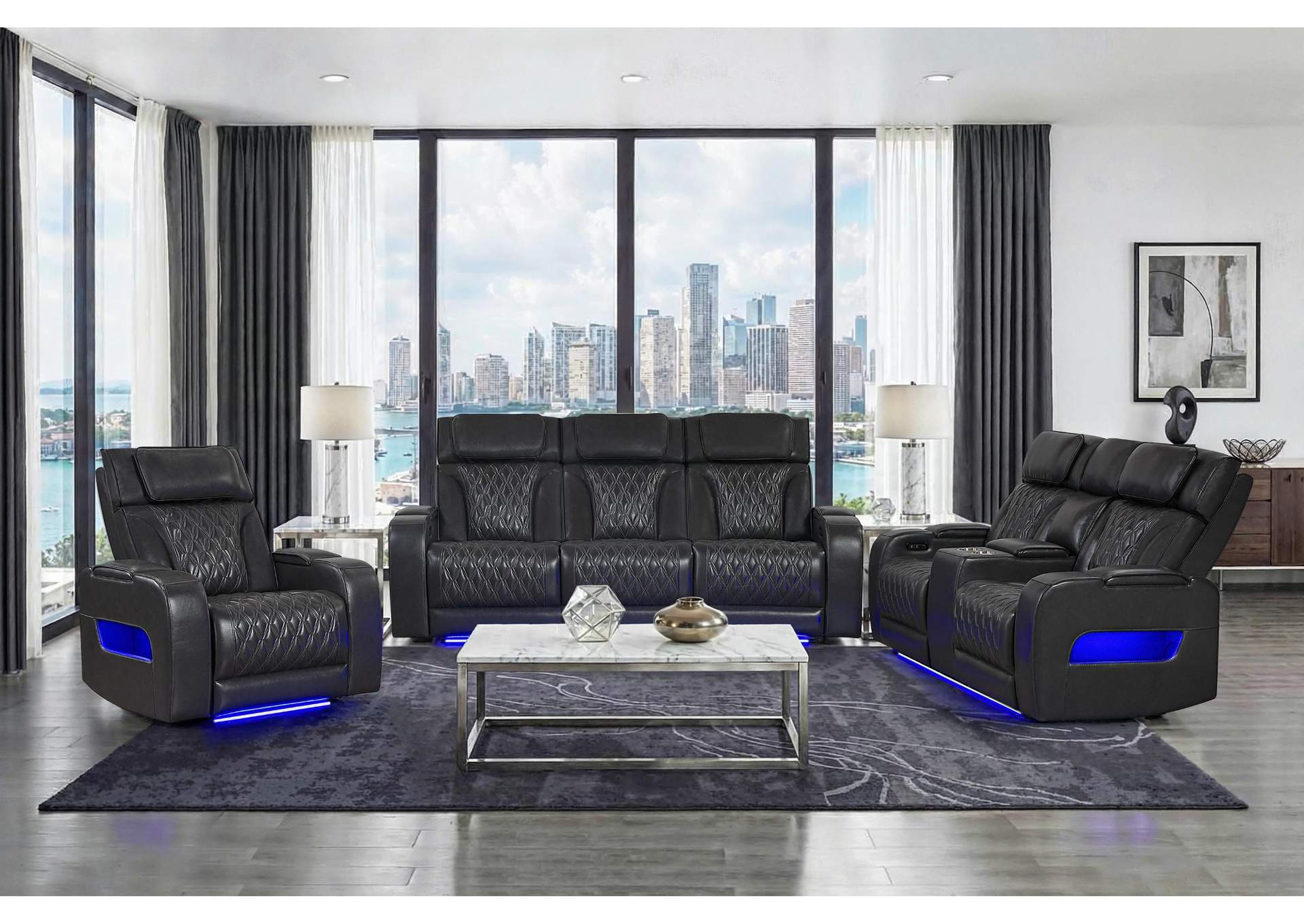 U8611 BLANCHE CHARCOAL P2 POWER REC SOFA - POWER CON REC LOVESEAT - POWER REC image 1