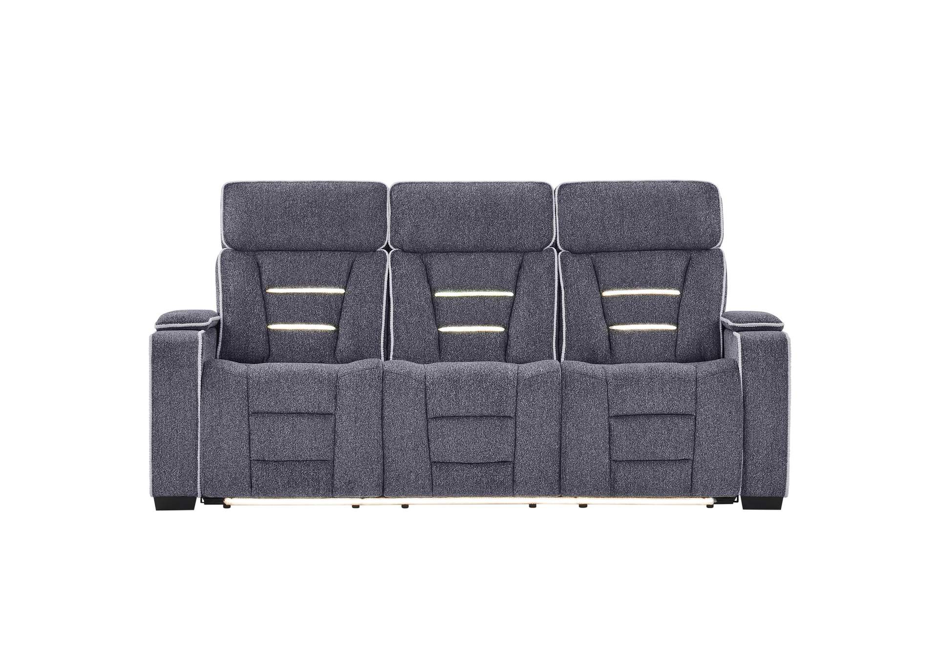 U1895 GREY P2 RECLINING SOFA WITH IS AND LED image 1