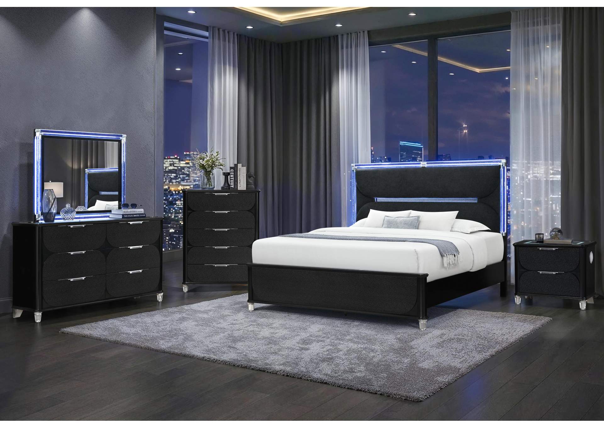 LANDO BLACK QUEEN BED GROUP image 1
