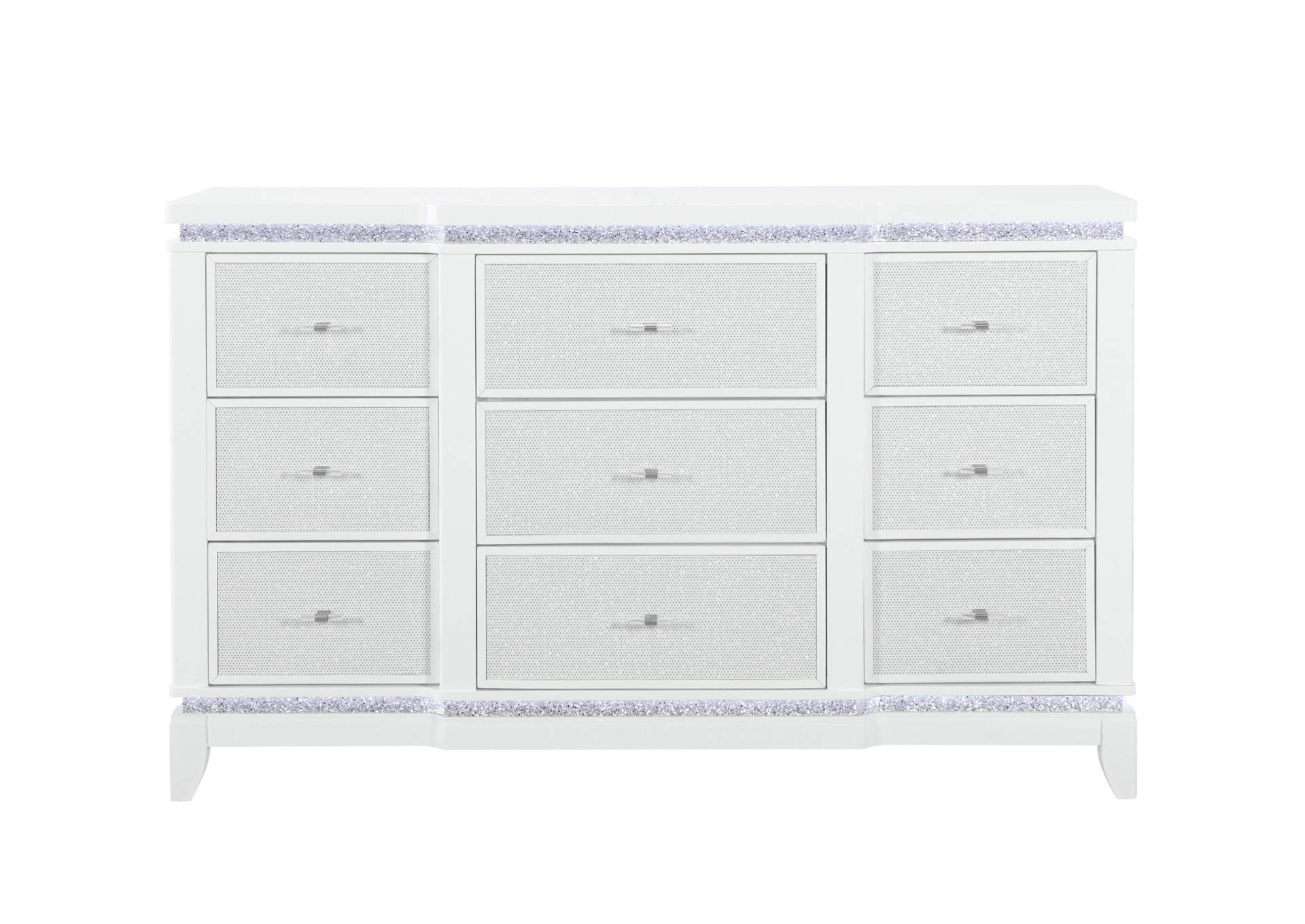 ALINA WHITE DRESSER WITH LED image 1