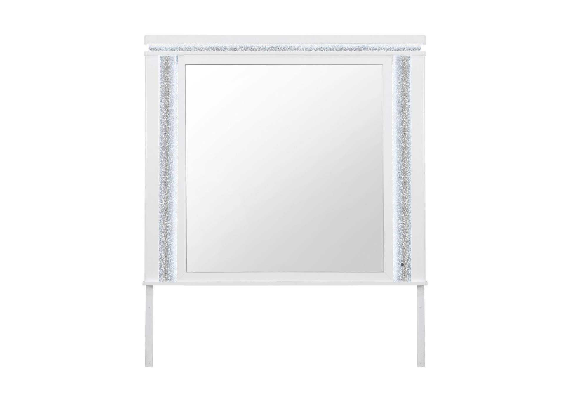 ALINA WHITE MIRROR WITH LED image 1