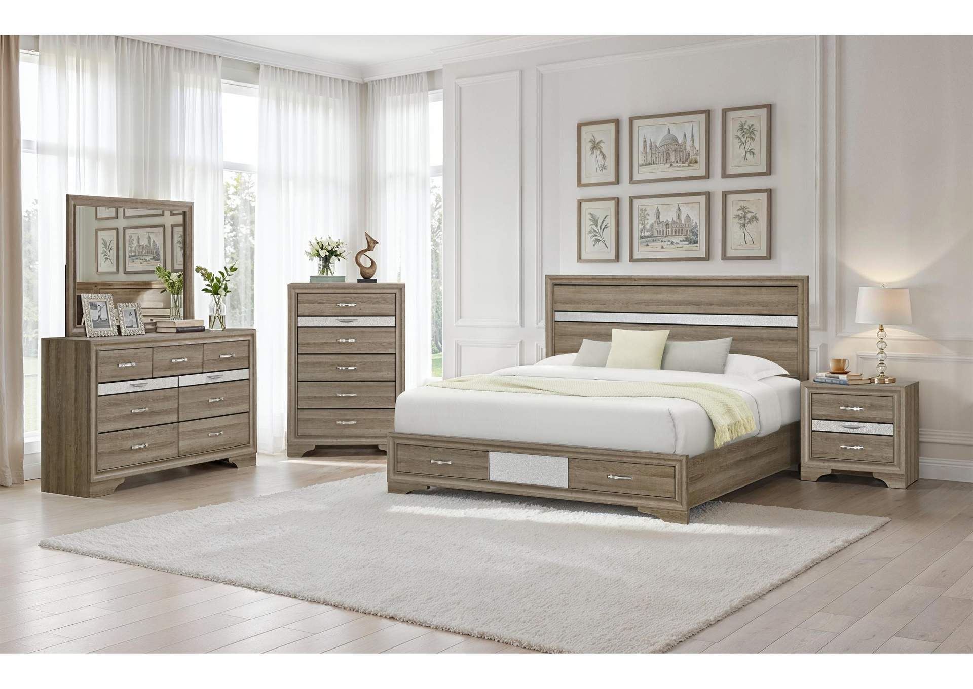 SEVILLE NATURAL FULL BED GROUP image 1