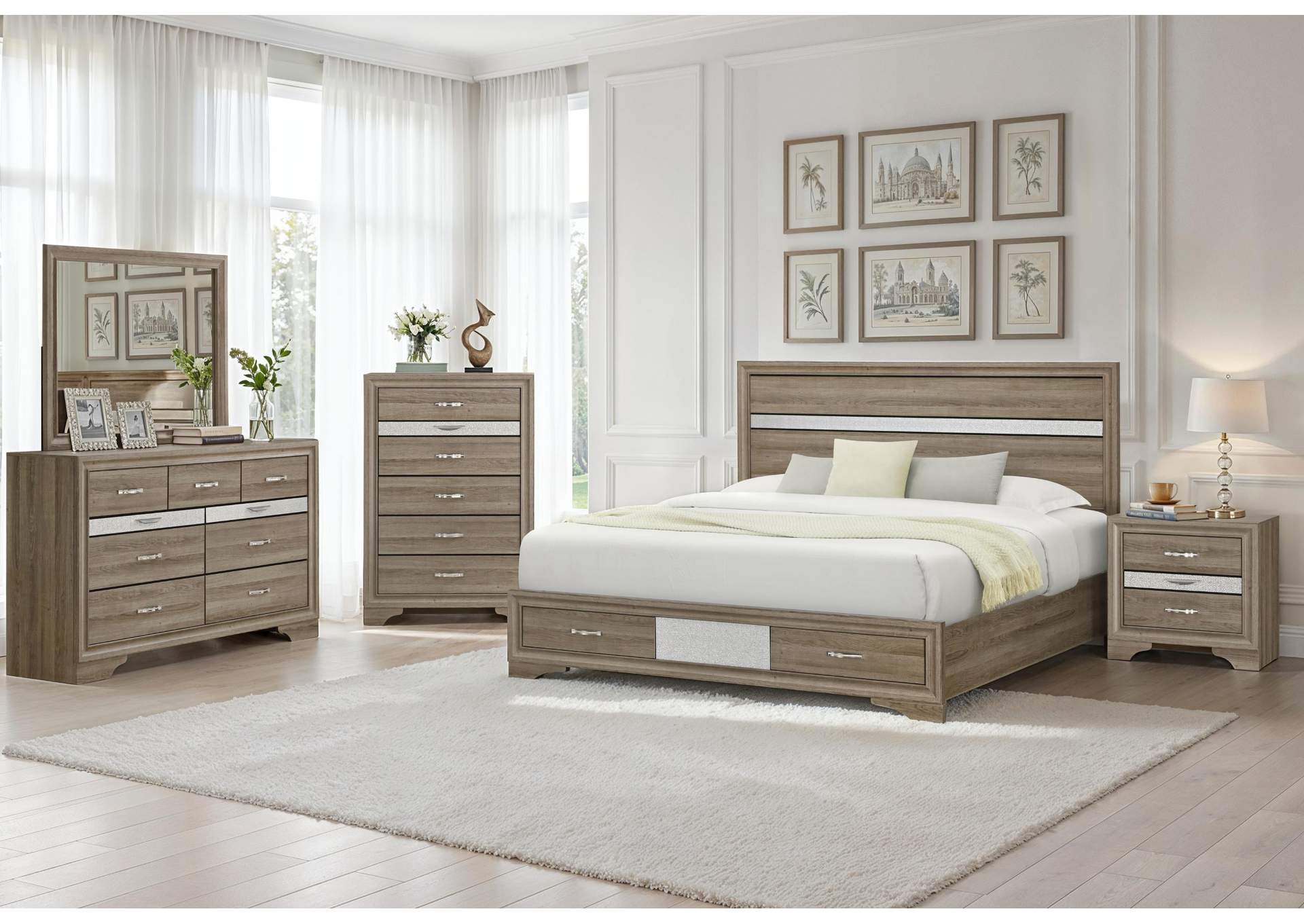 SEVILLE NATURAL KING BED GROUP image 1