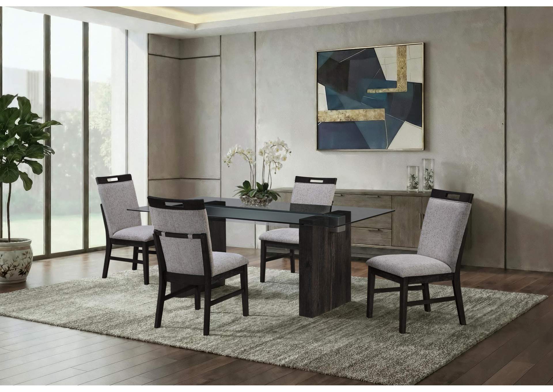 D4238 DINING TABLE AND 4 D4239 DINING CHAIRS image 1
