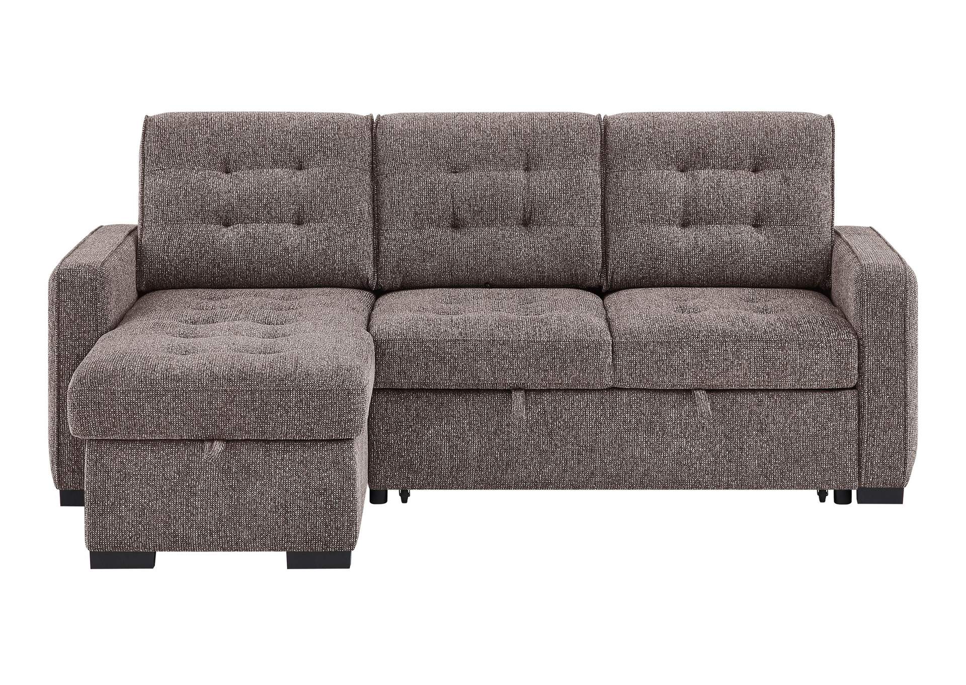 U0707 BROWN SOFA BED REVERSIBLE LONG CHAIR image 1