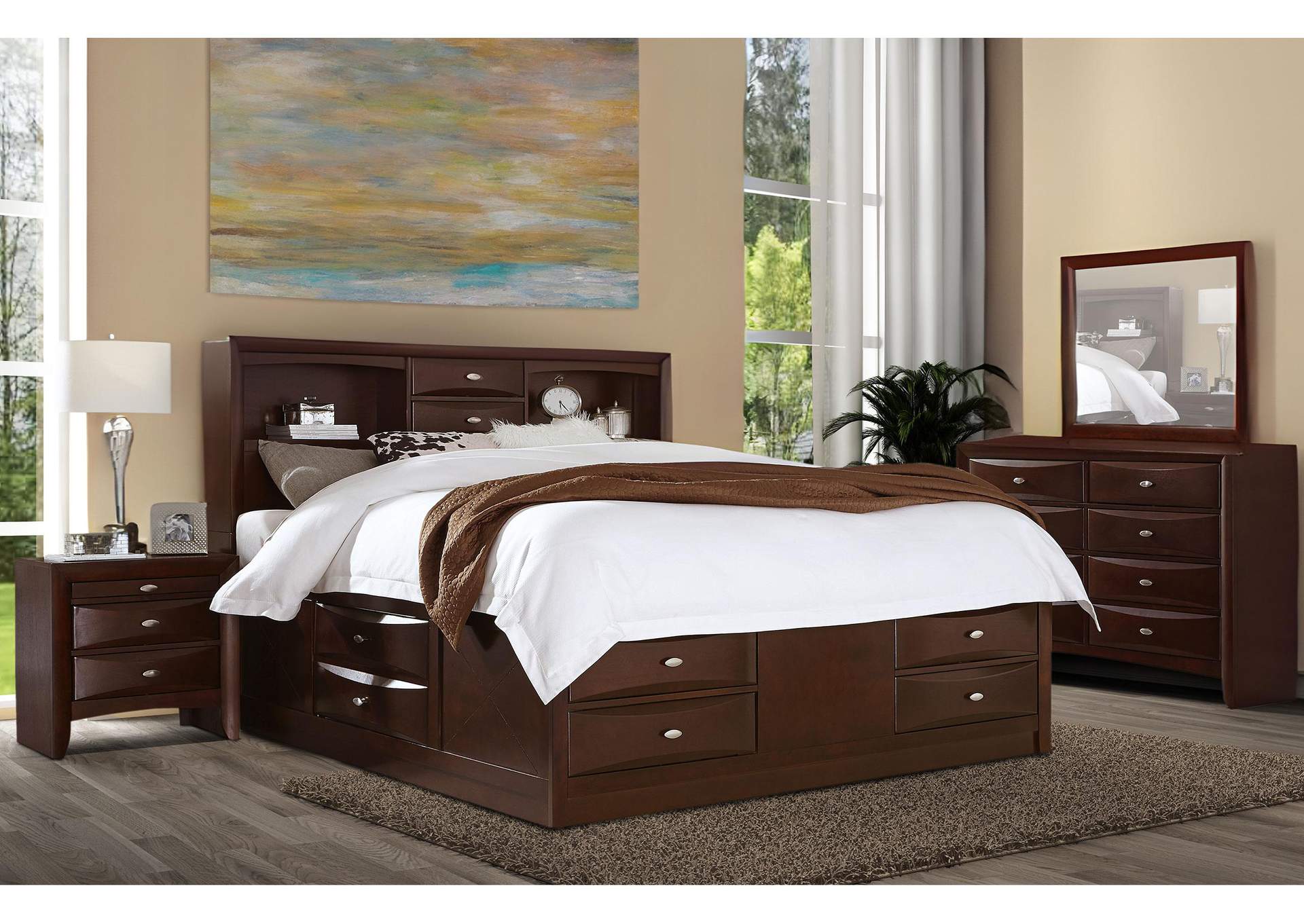 LINDA MERLOT KING BED GROUP image 1