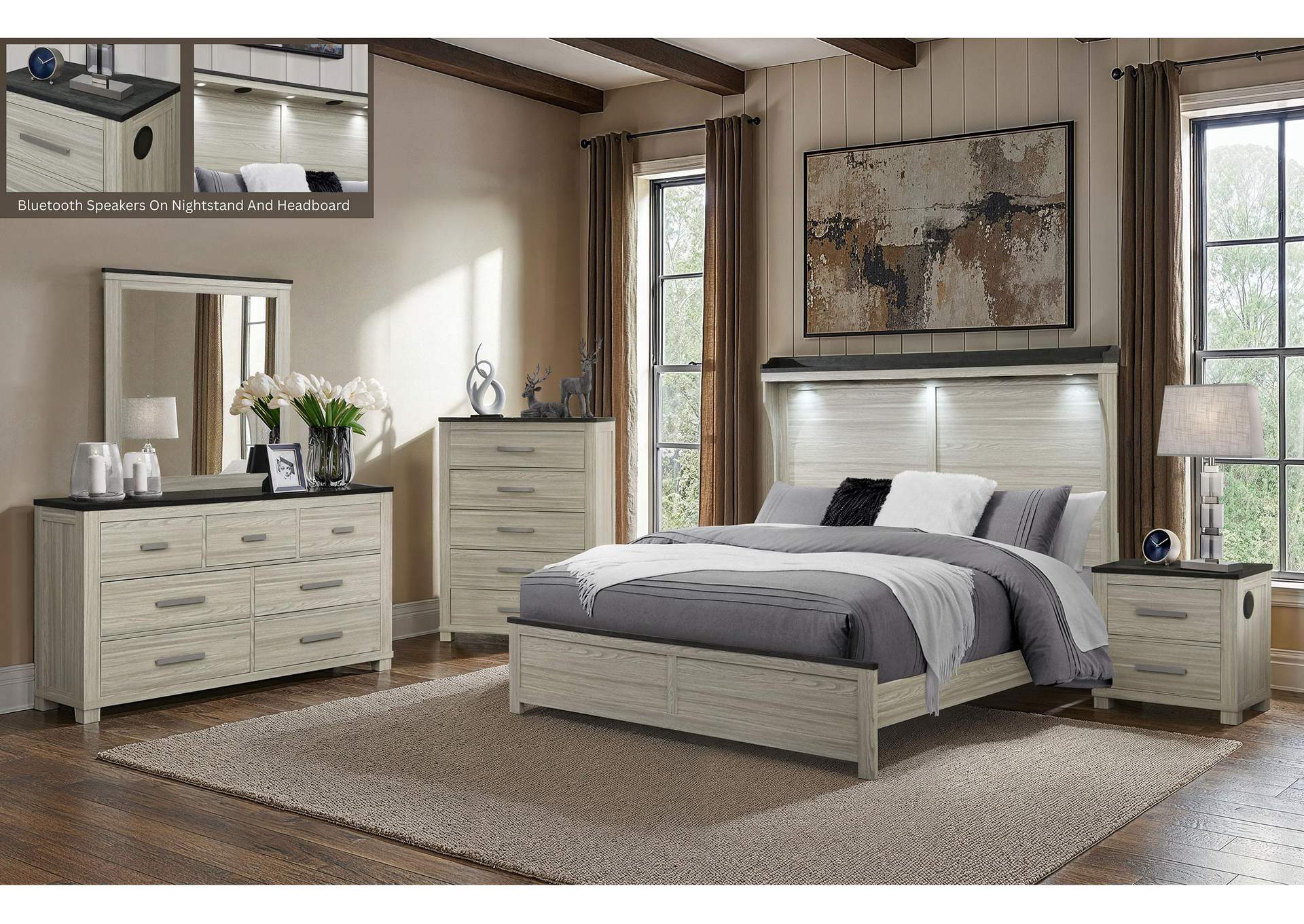 ASHLEY BROWN QUEEN BED GROUP image 1