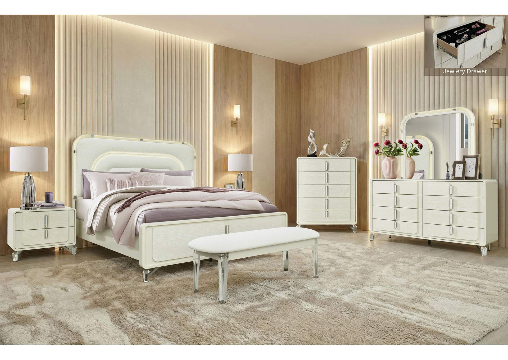 LYRA BEIGE KING BED GROUP image 1