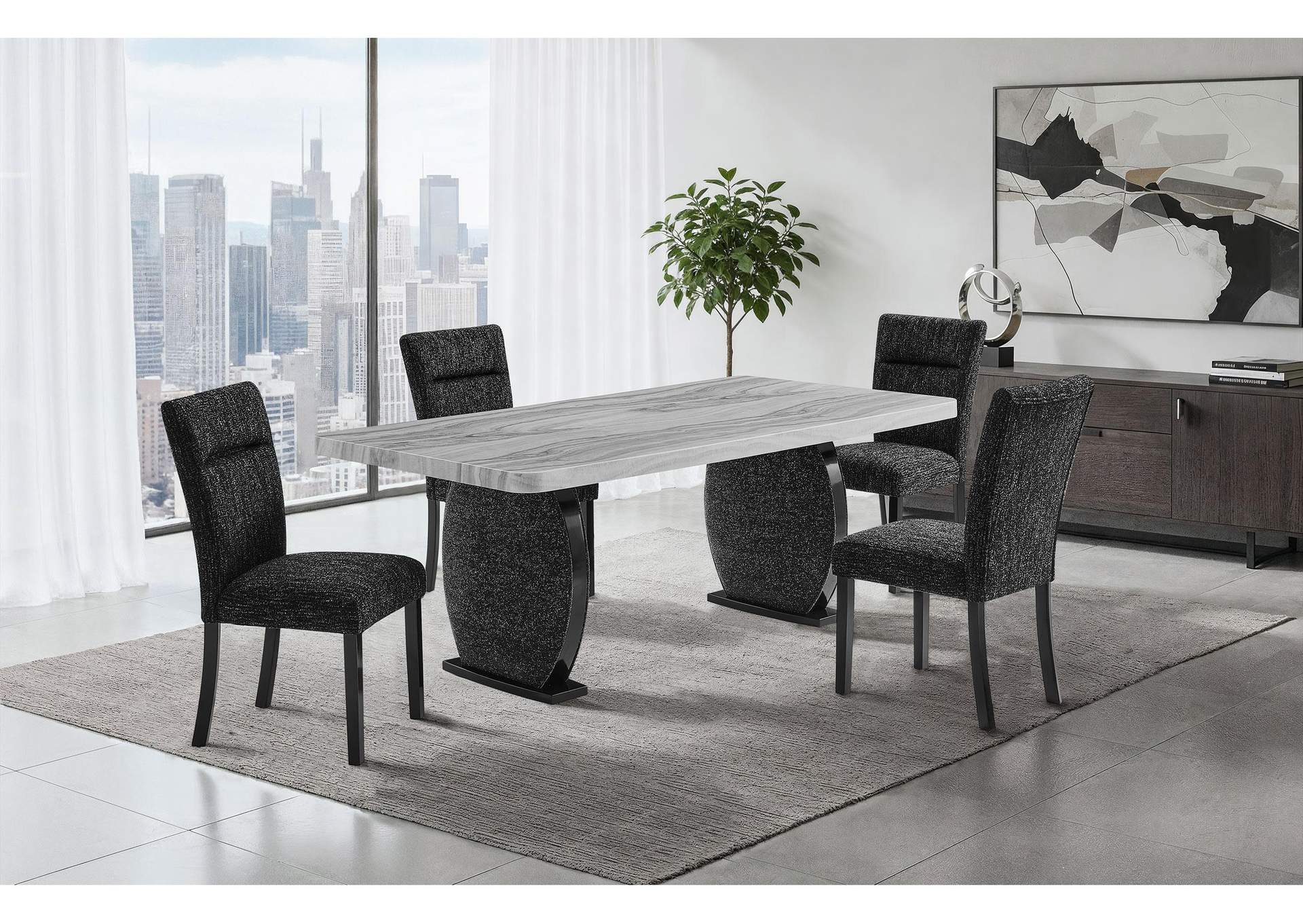 D2502 DINING TABLE AND 6 DINING CHAIRS image 1