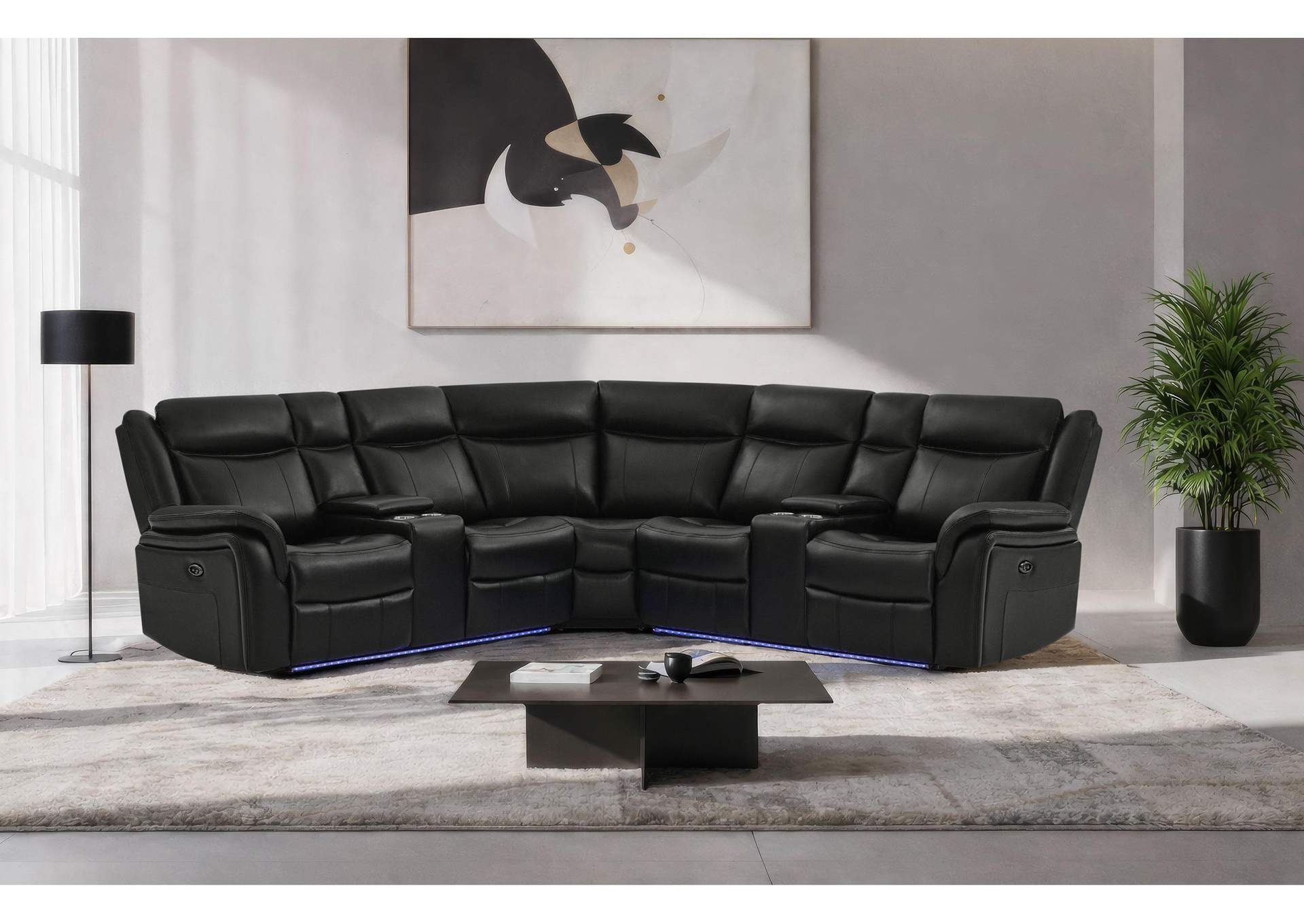 UM02 BLACK SECTIONAL image 1