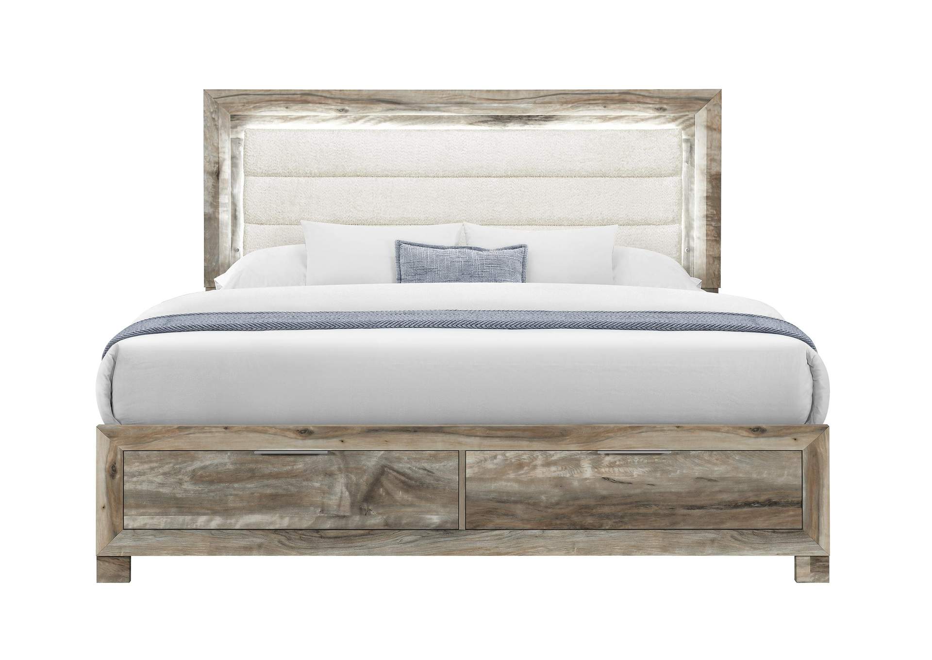 CALLIE BROWN KING BED WITH STORAGE image 1