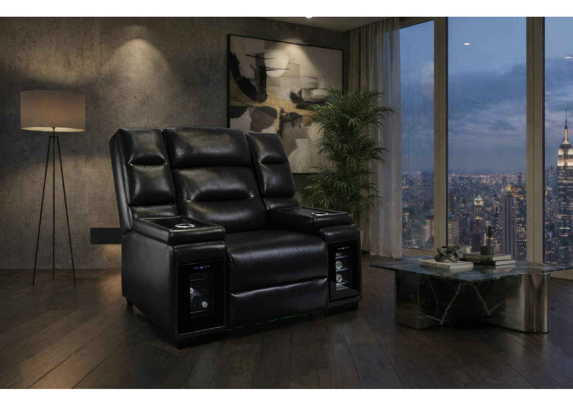 MVP BLANCHE BLACK POWER RECLINER WITH POWER HEADREST image 1