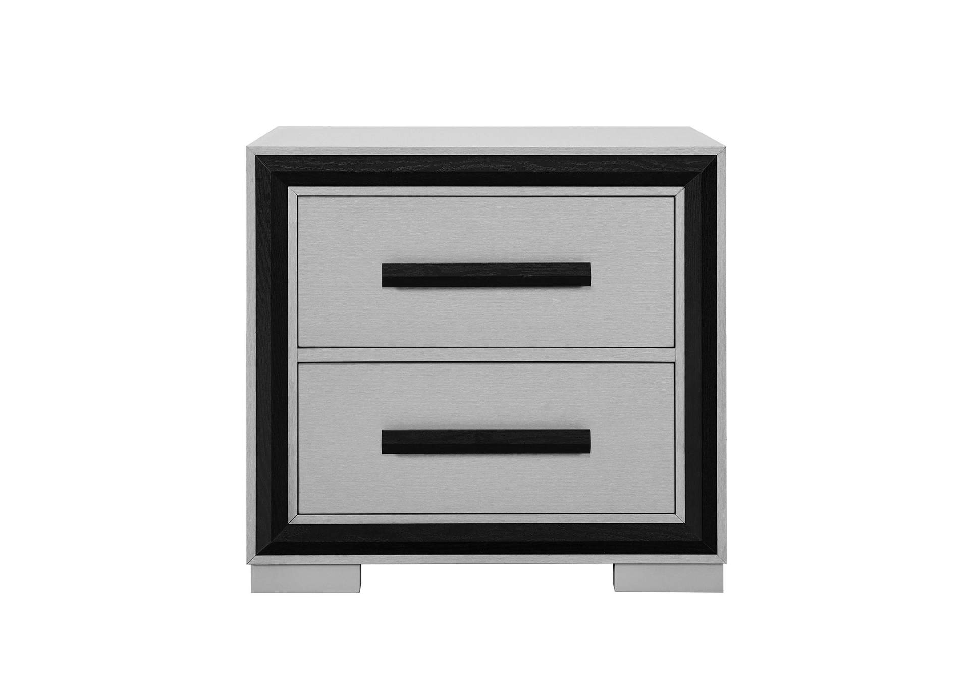 AMELIA GREY BLACK NIGHTSTAND image 1