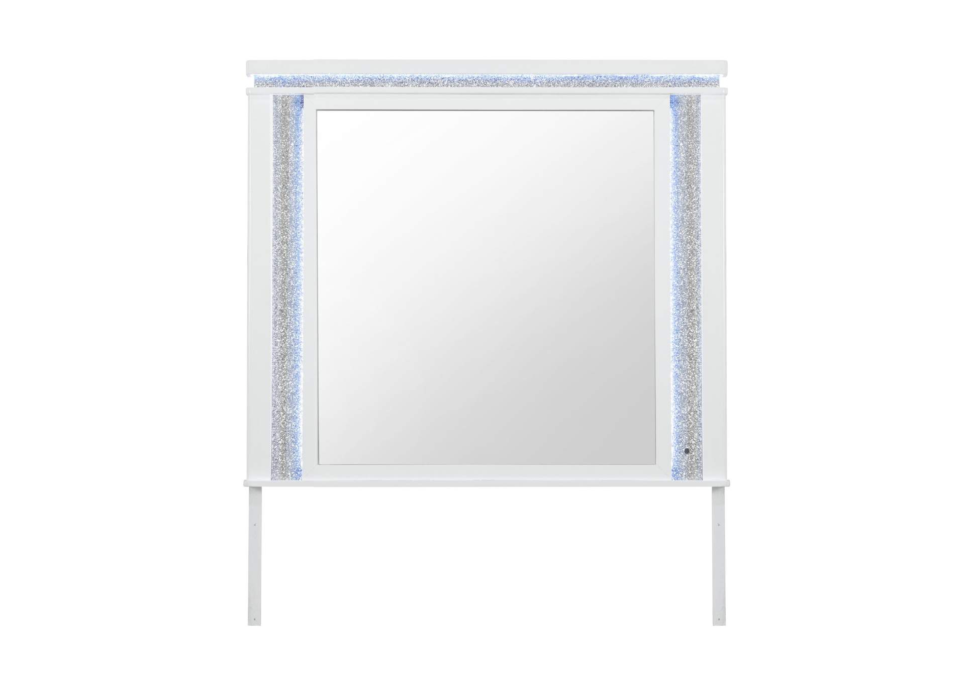ALINA WHITE MIRROR WITH LED image 1