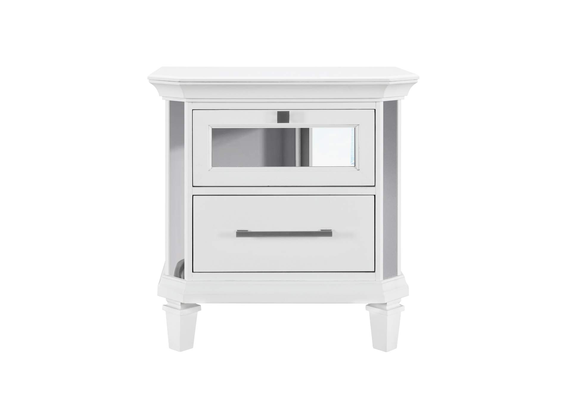 MARCO METALLIC WHITE NIGHTSTAND