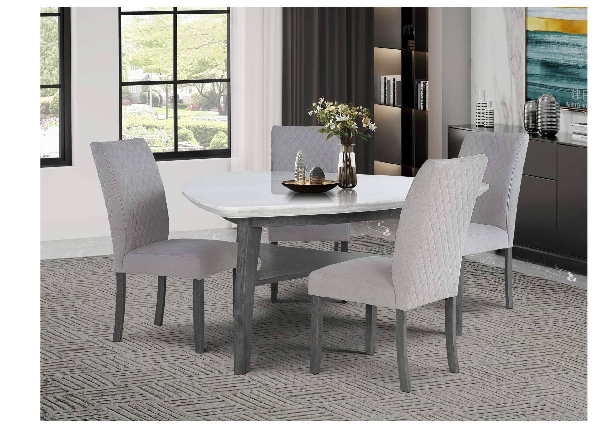 D8192 TRIANGLE BAR TABLE + 4 BAR STOOLS