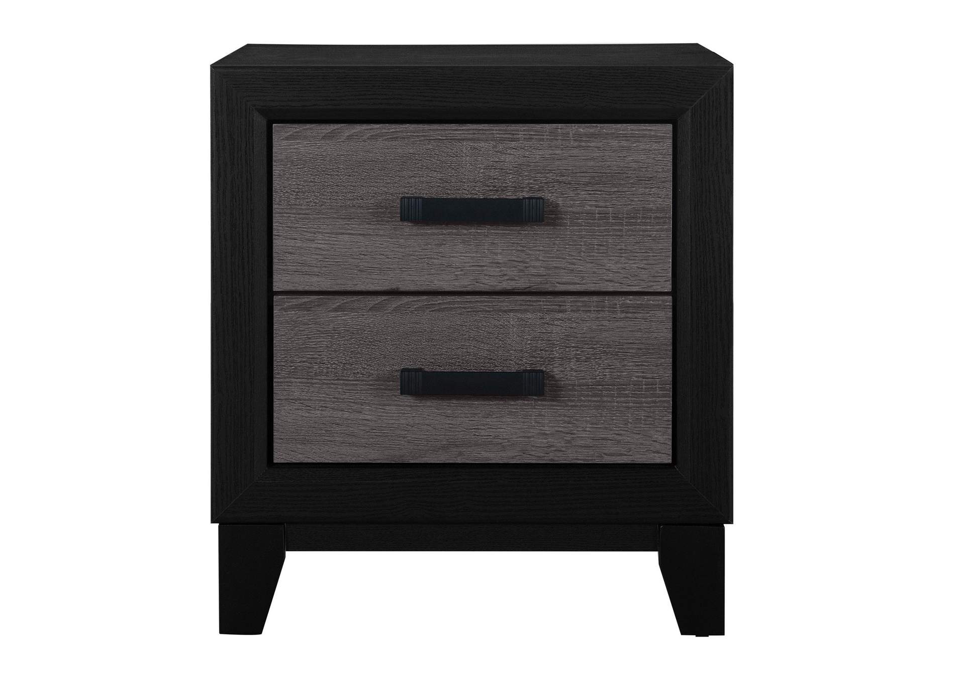 LISBON GREY AND BLACK NIGHTSTAND image 1