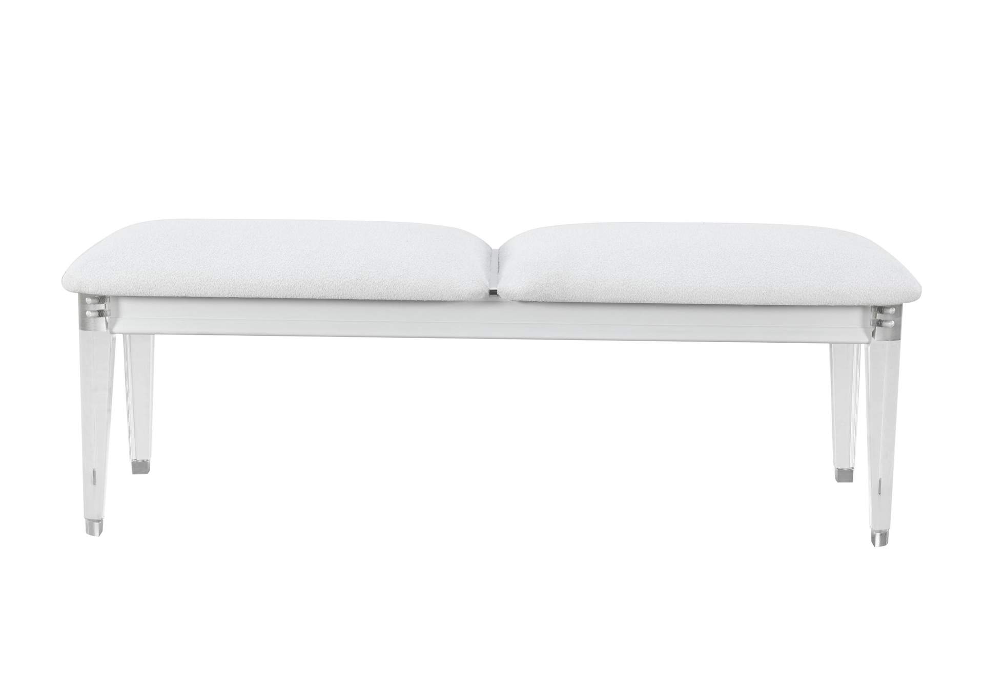 APOLLO GREY BENCH WITH ACRYLIC LEGS image 1