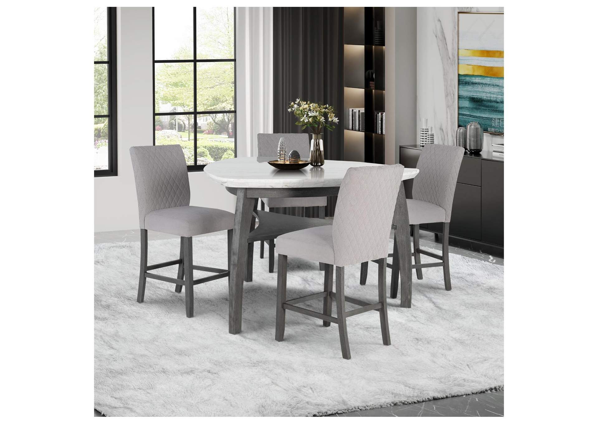 D8192 Triangle Bar Table + 4 Bar Stools image 1