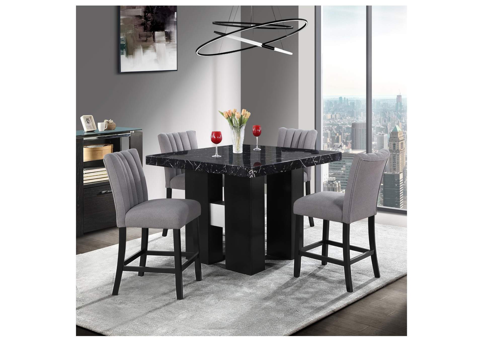 D04 Black Bar Table And D8685Bs Grey image 1