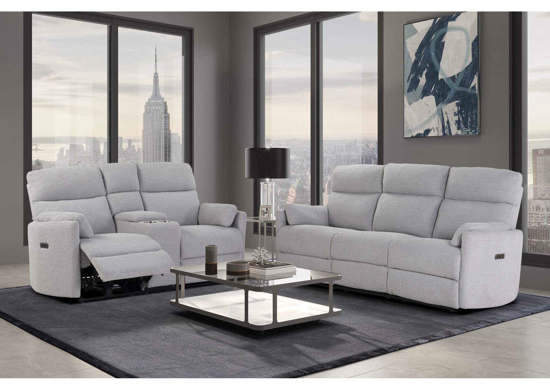 U8571 DOLPHIN POWER RECLINING SOFA - POWER CONSOLE RECLINING LOVESEAT image 1