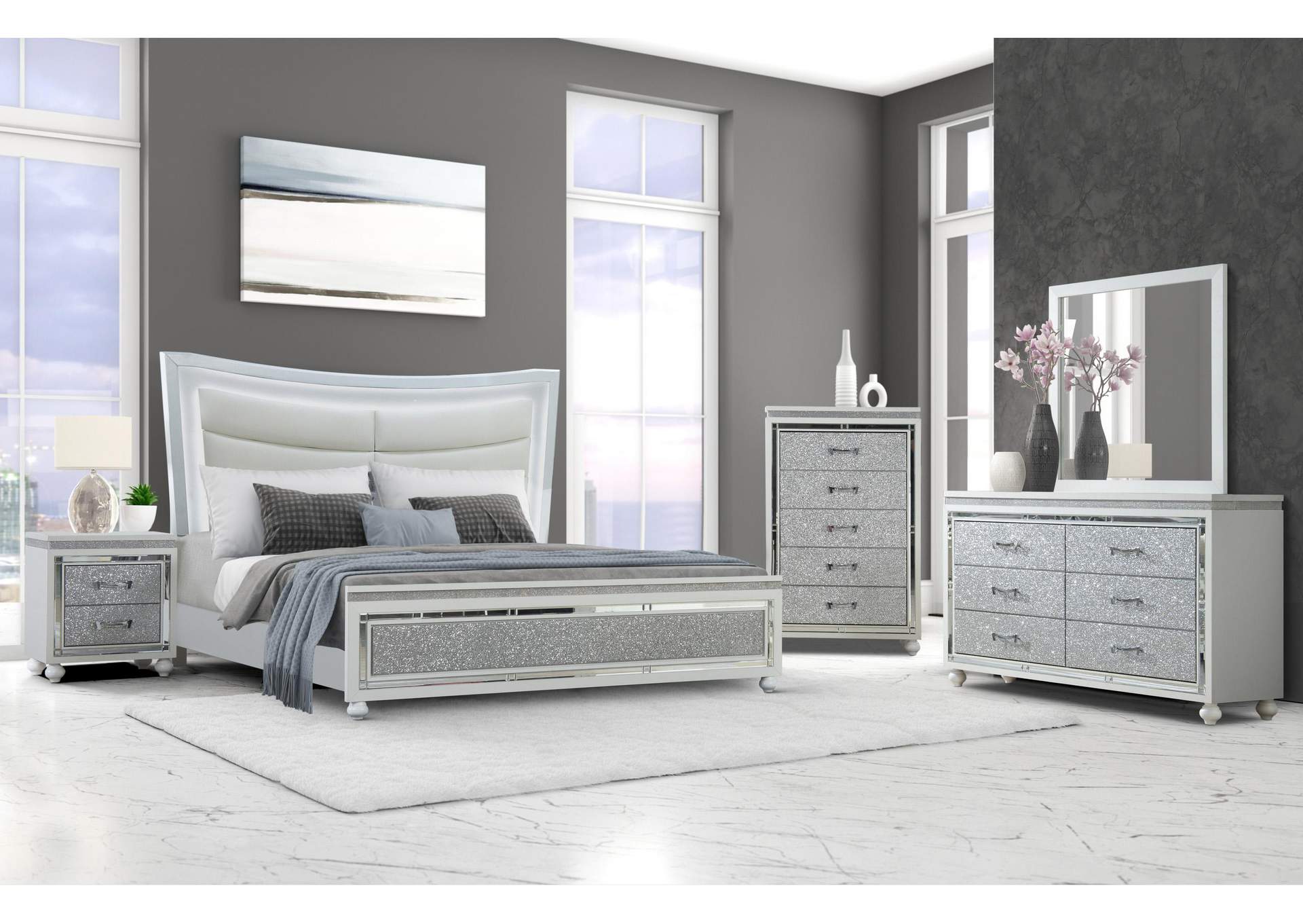 Collete White Full Bed Group image 1