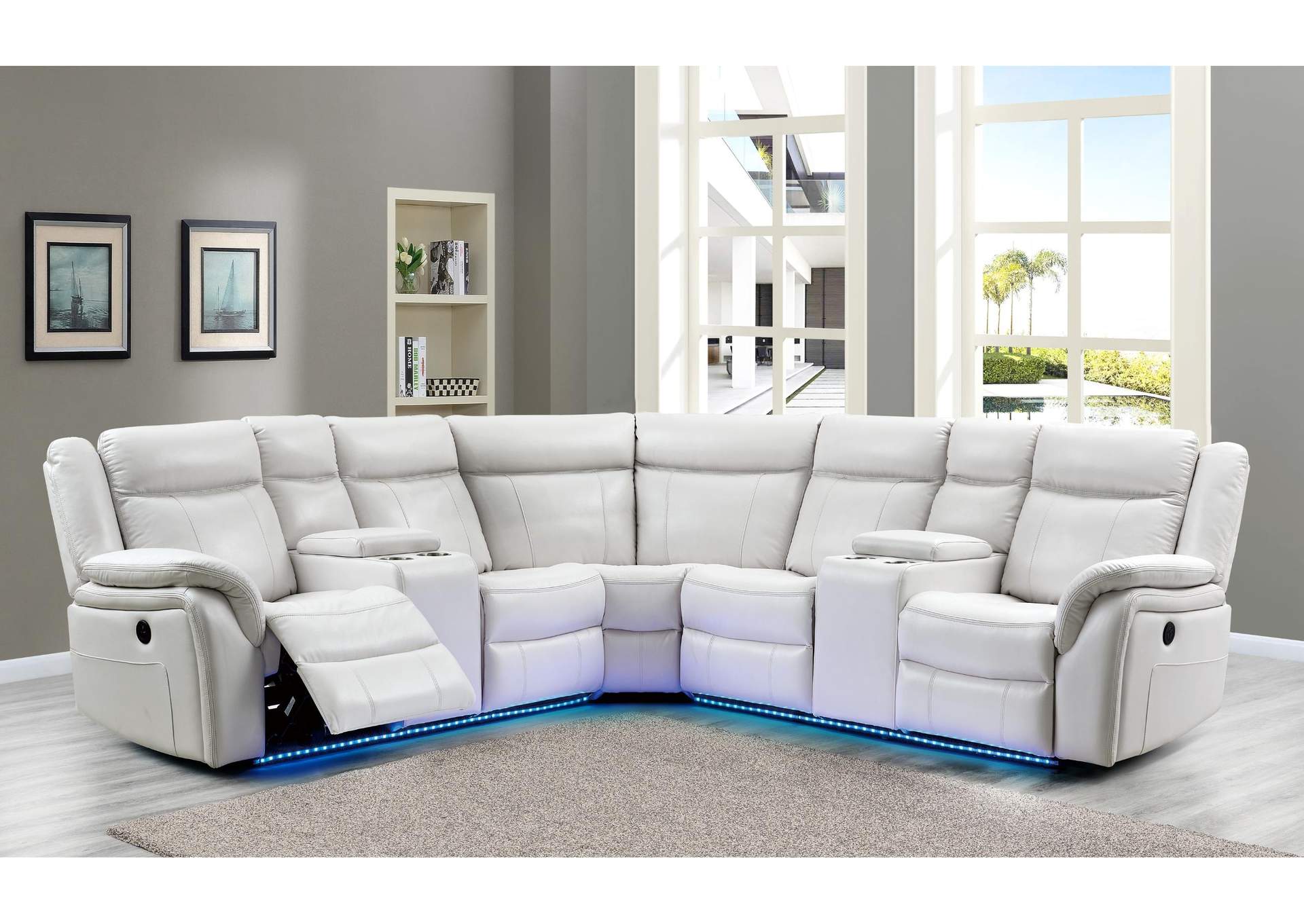 UM02 BLANCHE WHITE SECTIONAL image 1