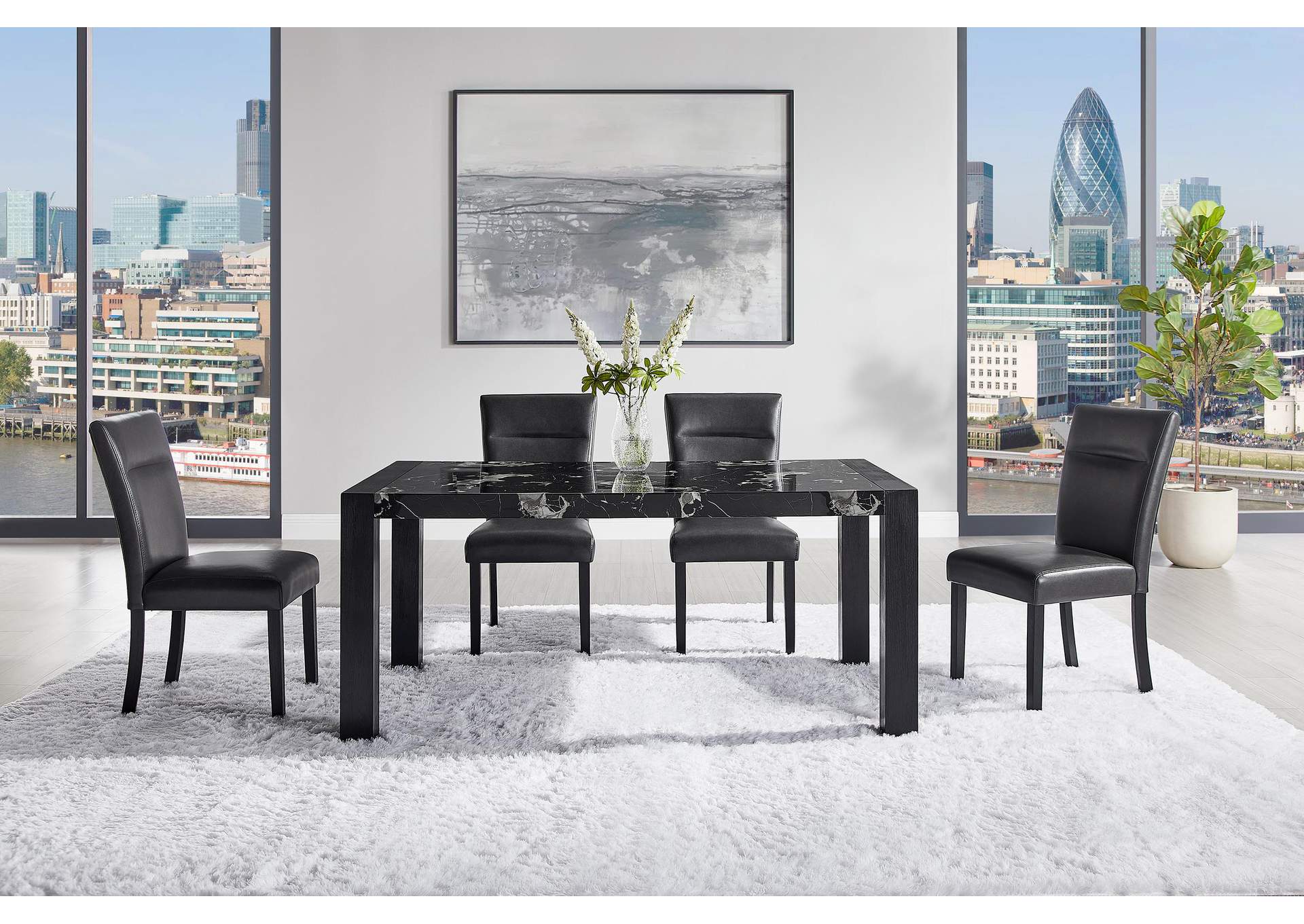 D4088DT DINING TABLE + 8 D87DC DINING CHAIR image 1