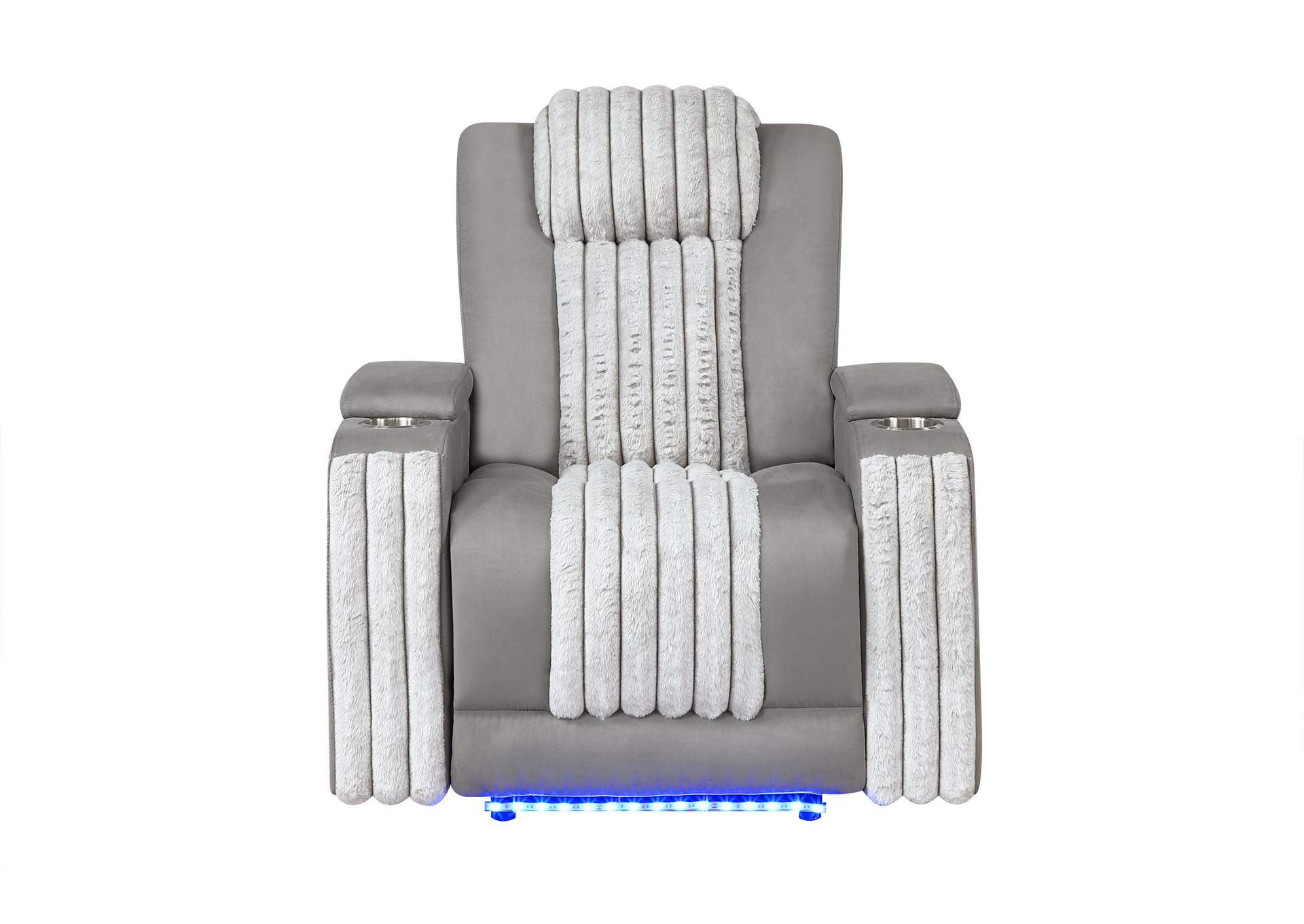 U8000 Grey Power Recliner With Power Headrest & Led Light image 1