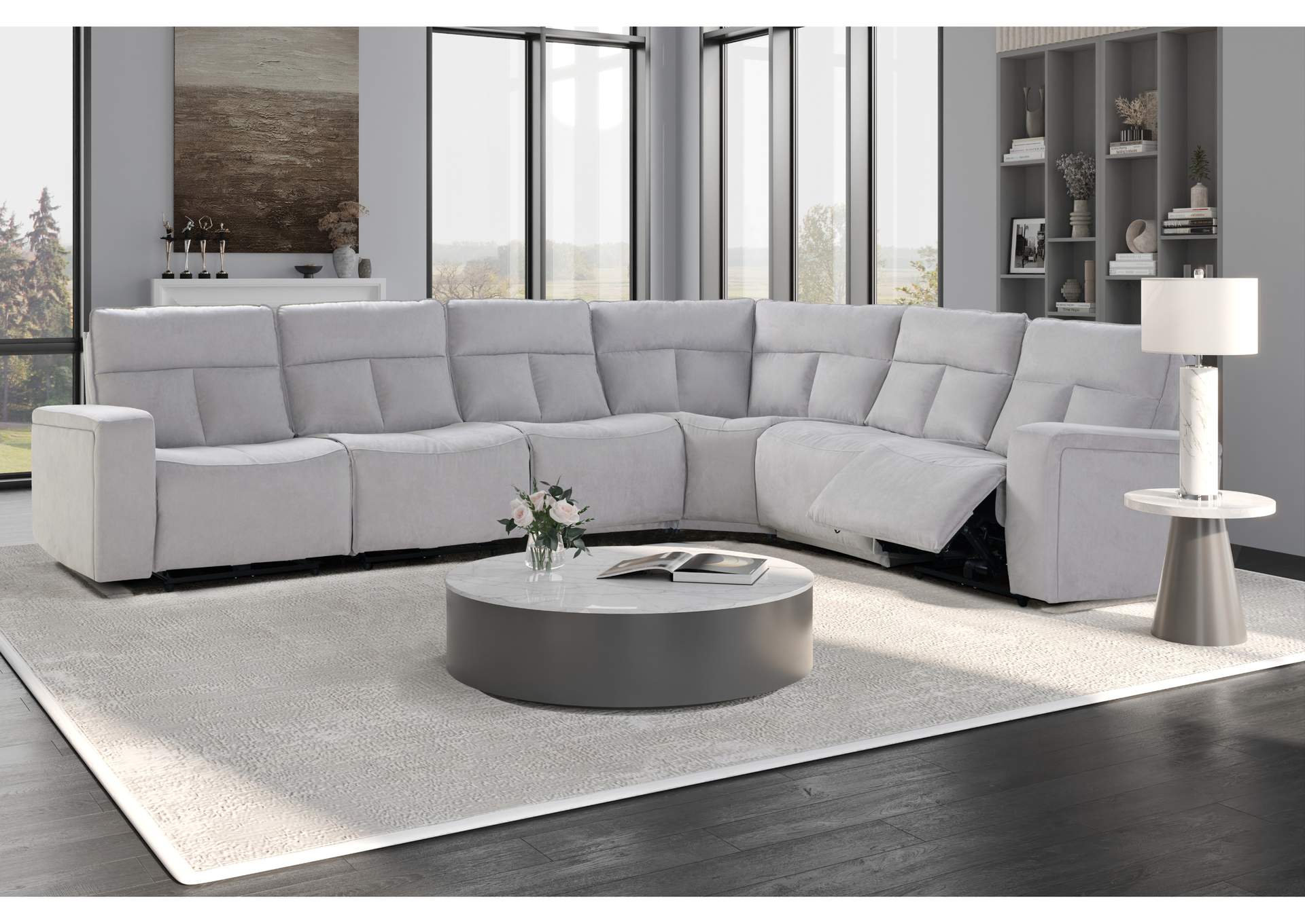 U8088 GREY 5 PC SECTIONAL