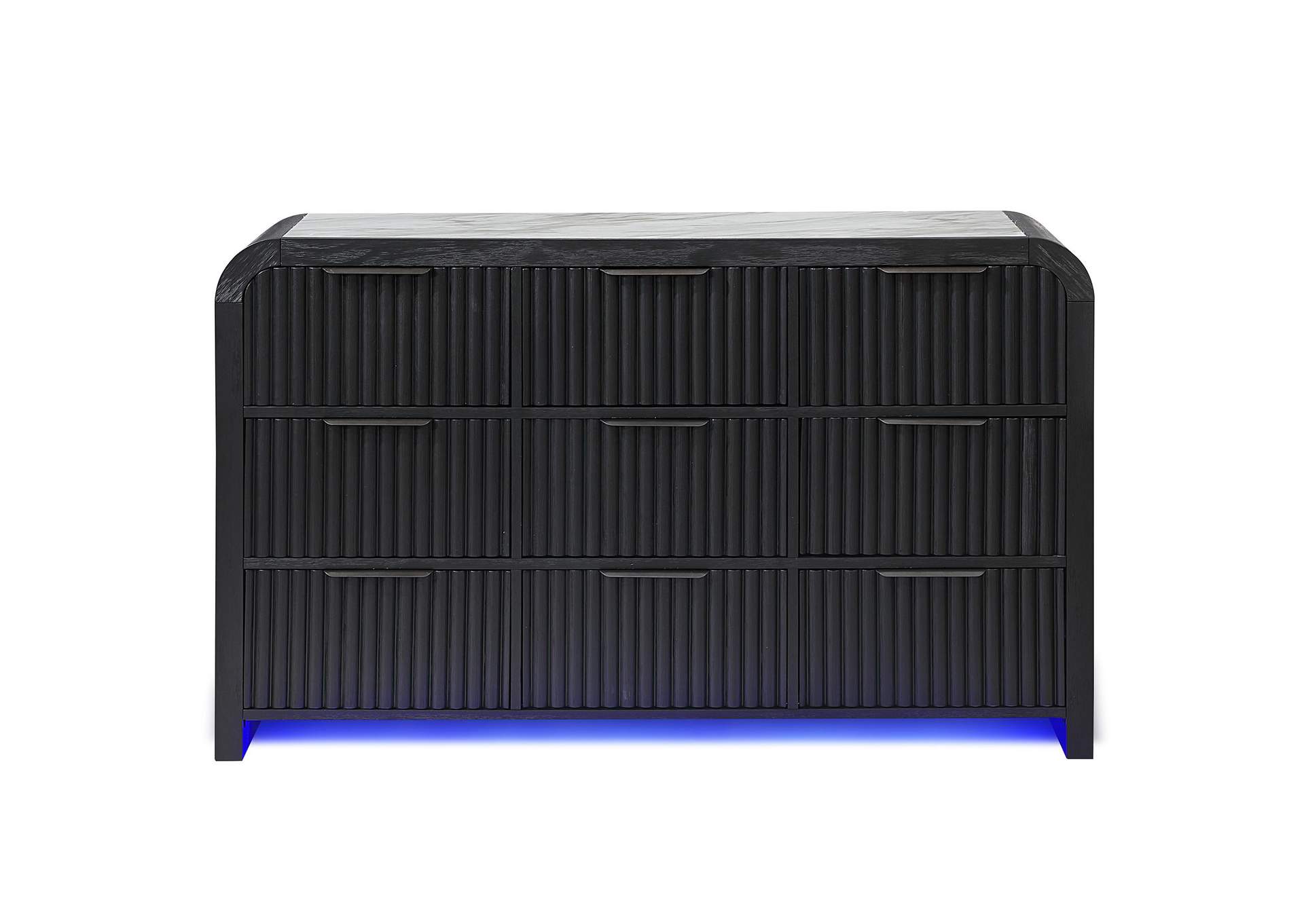 Beckett Wht - Blk Dresser With Led image 1