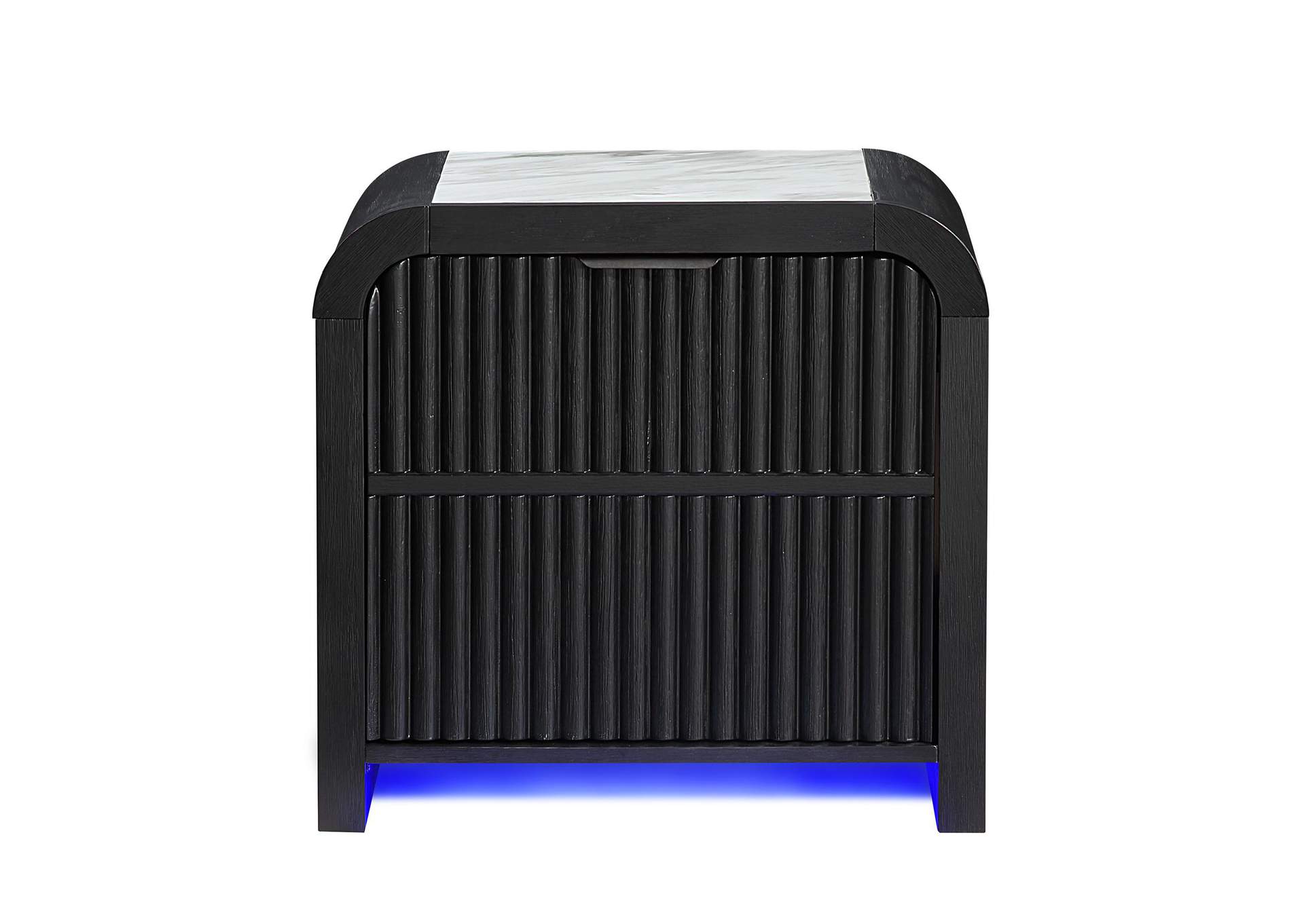 Beckett White - Black Nightstand With Led, Cooler And Speaker image 1