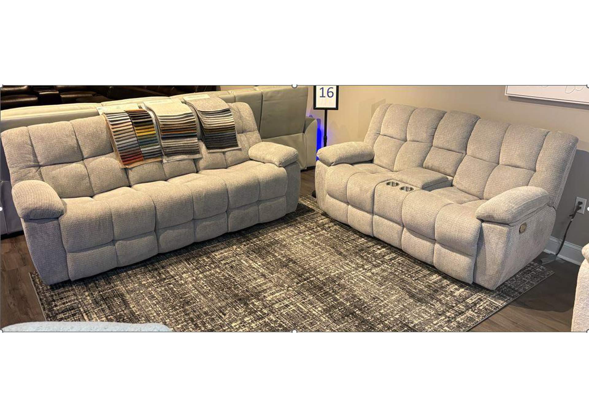 U6000 Smoke Reclining Sofa image 1