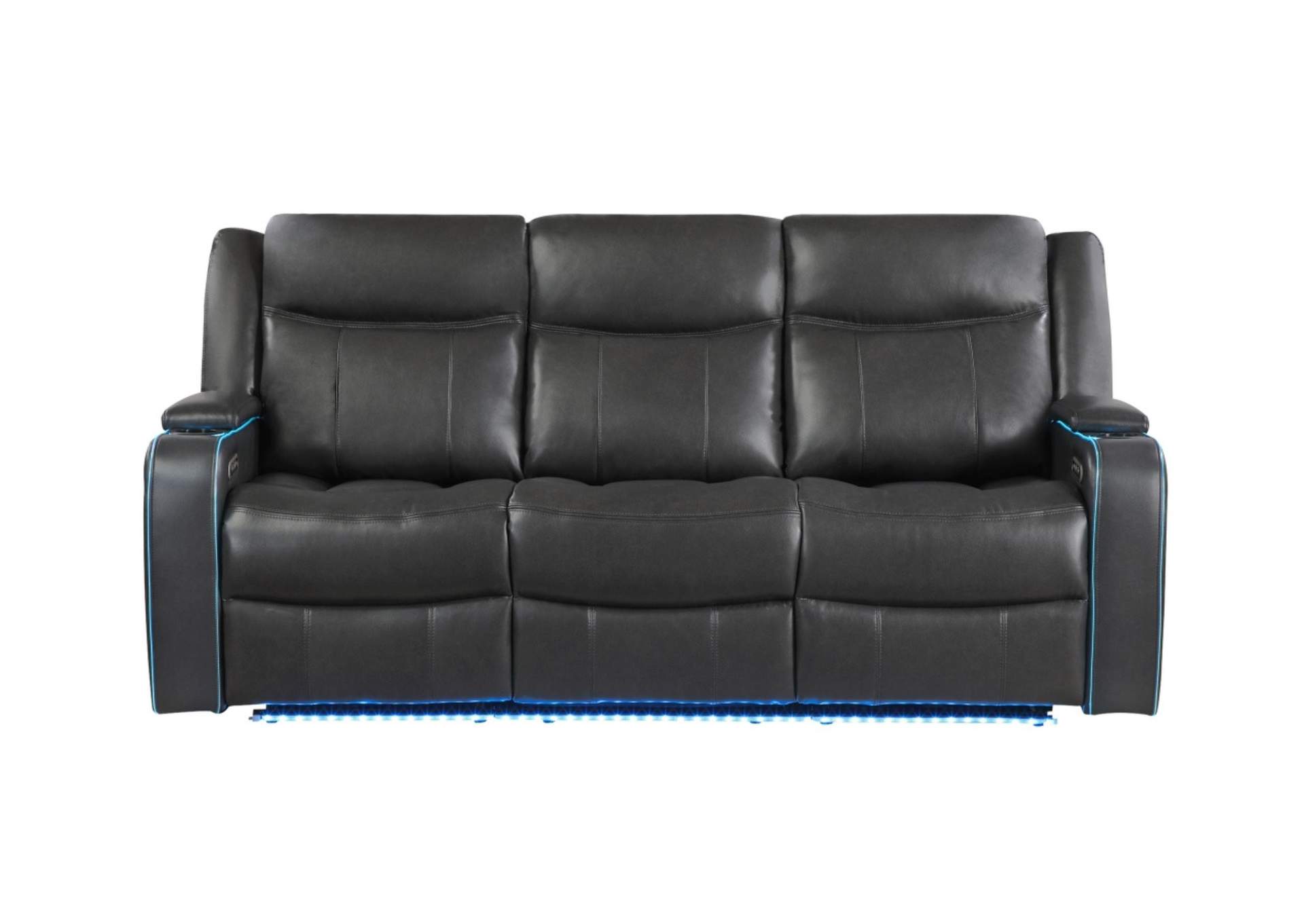 Um2768 Blanche Charcoal Power Reclining Sofa With Power Headrest And Led image 1