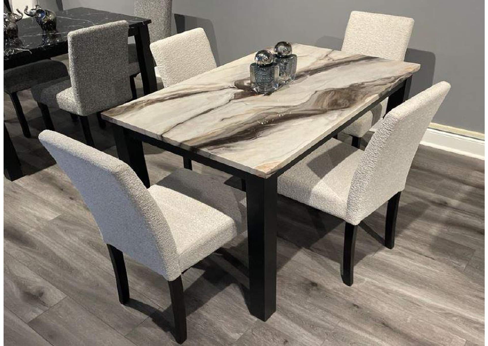 D8032Dt Panda Dining Table & D9026Dc Blk Dining Chair image 1