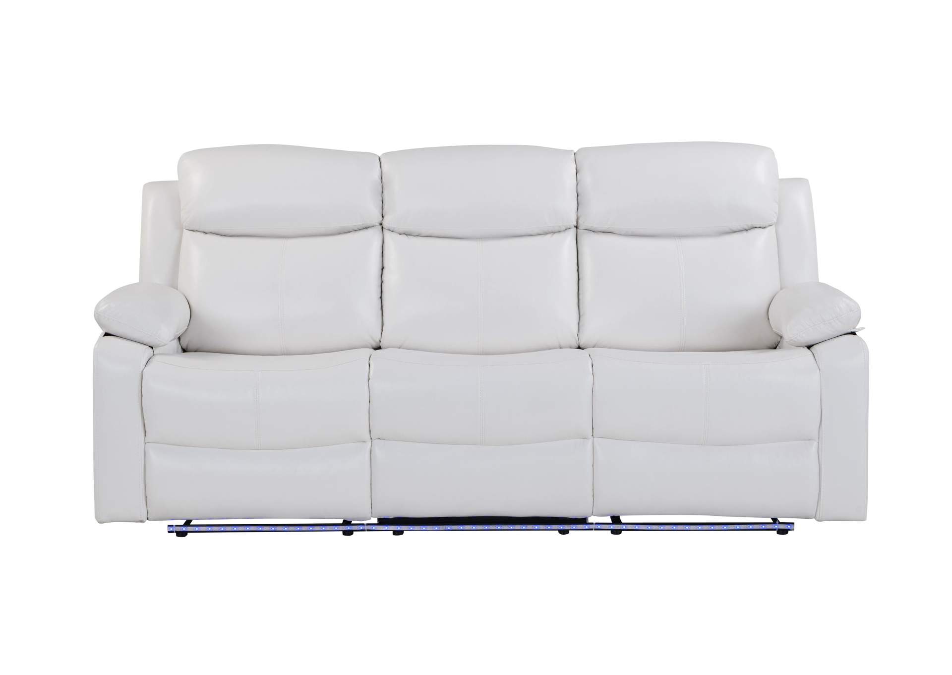 U6026 Blanche White Reclining Sofa With Led image 1