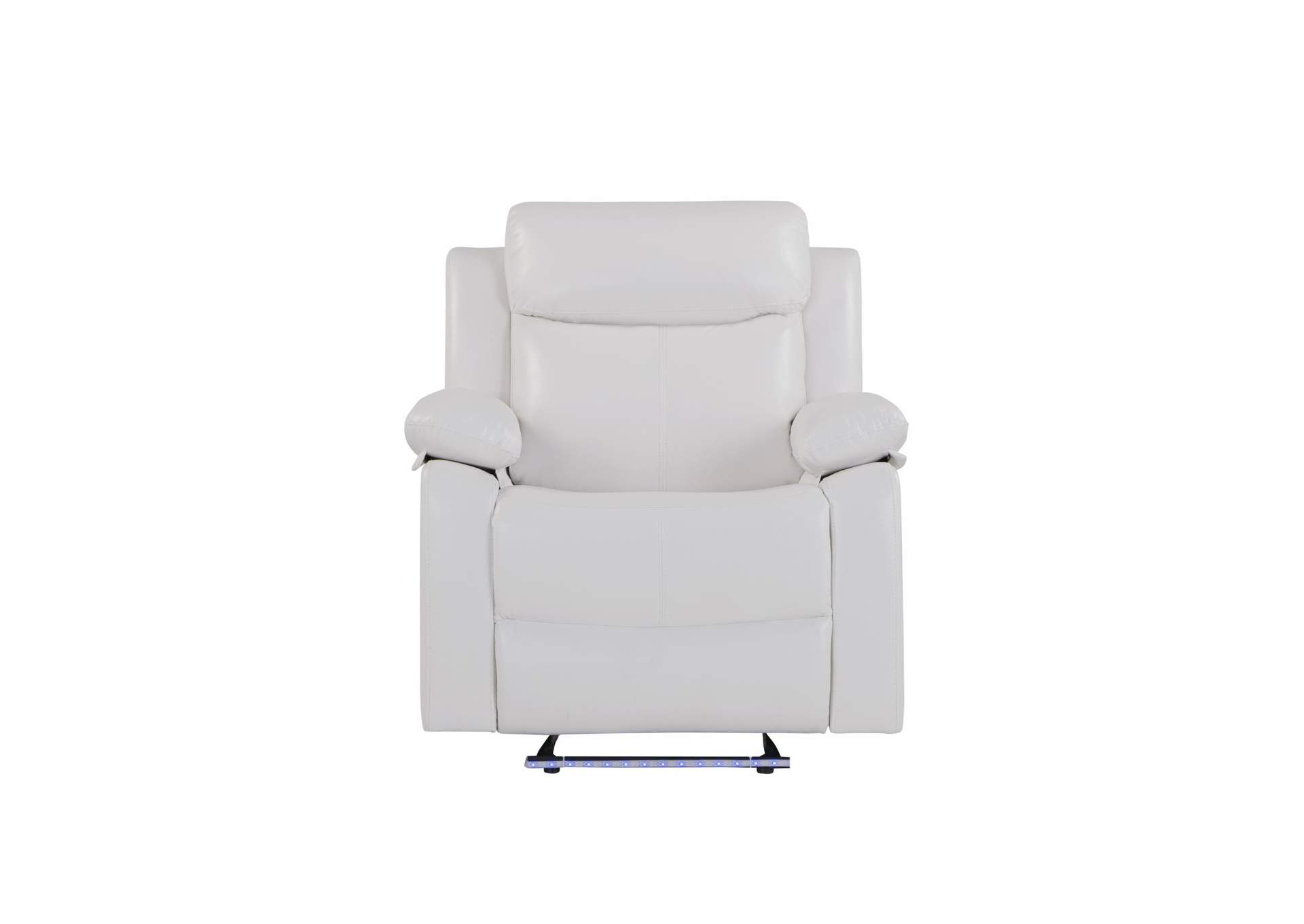 U6026 Blanche White Glider Recliner With Led image 1
