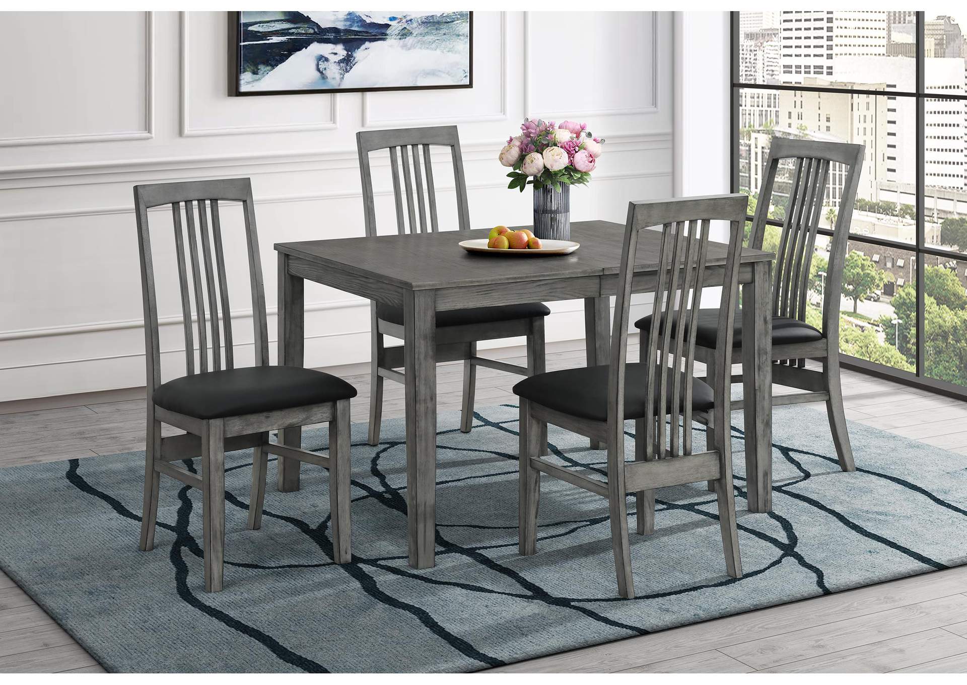D2950 EXTENSION DINING TABLE WITH D2950 BLACK DINING CHAIR image 1
