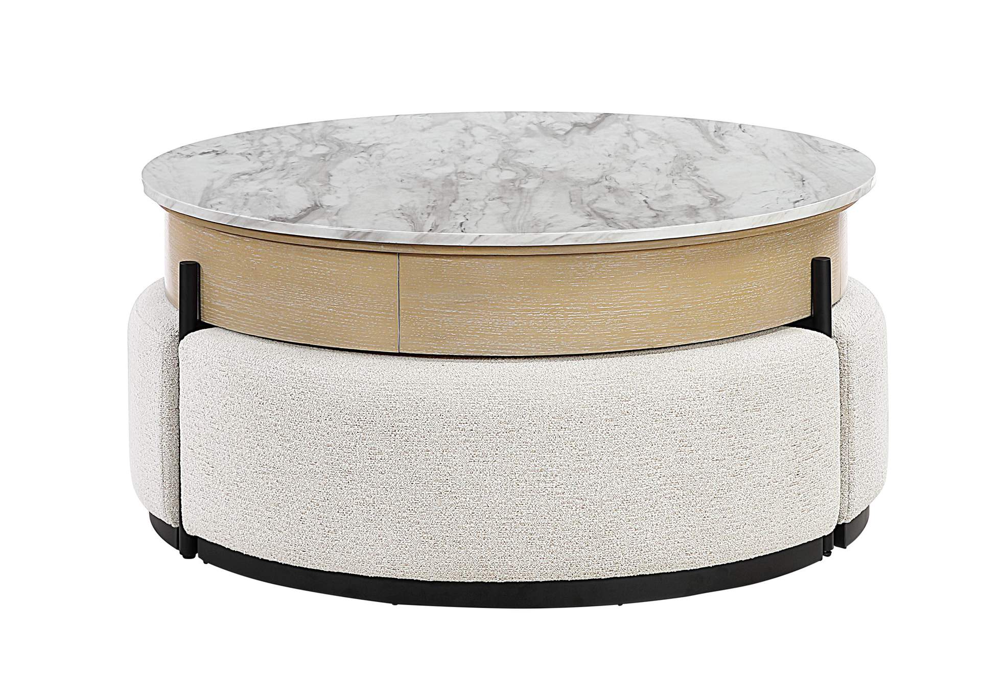 T42 Natural Coffee Table With 3 Stools image 1