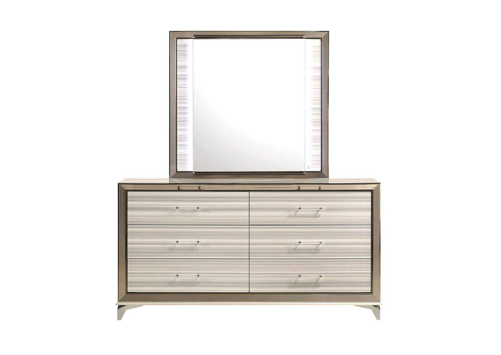 ZAMBRANO WHITE MIRROR WITH LED image 1