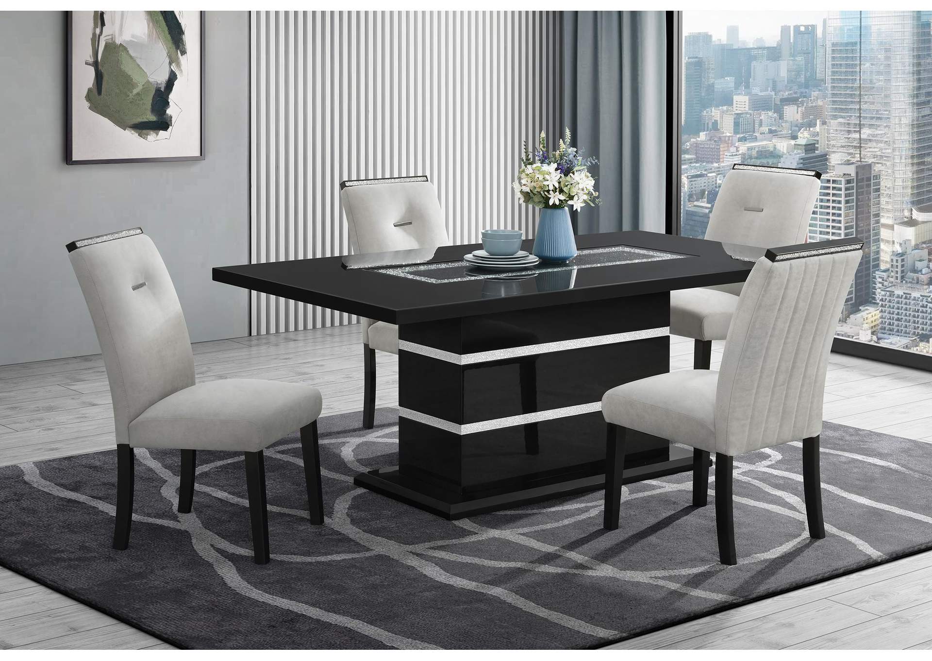 MONACO BLACK DINING TABLE + MONACO DINING CHAIR image 1