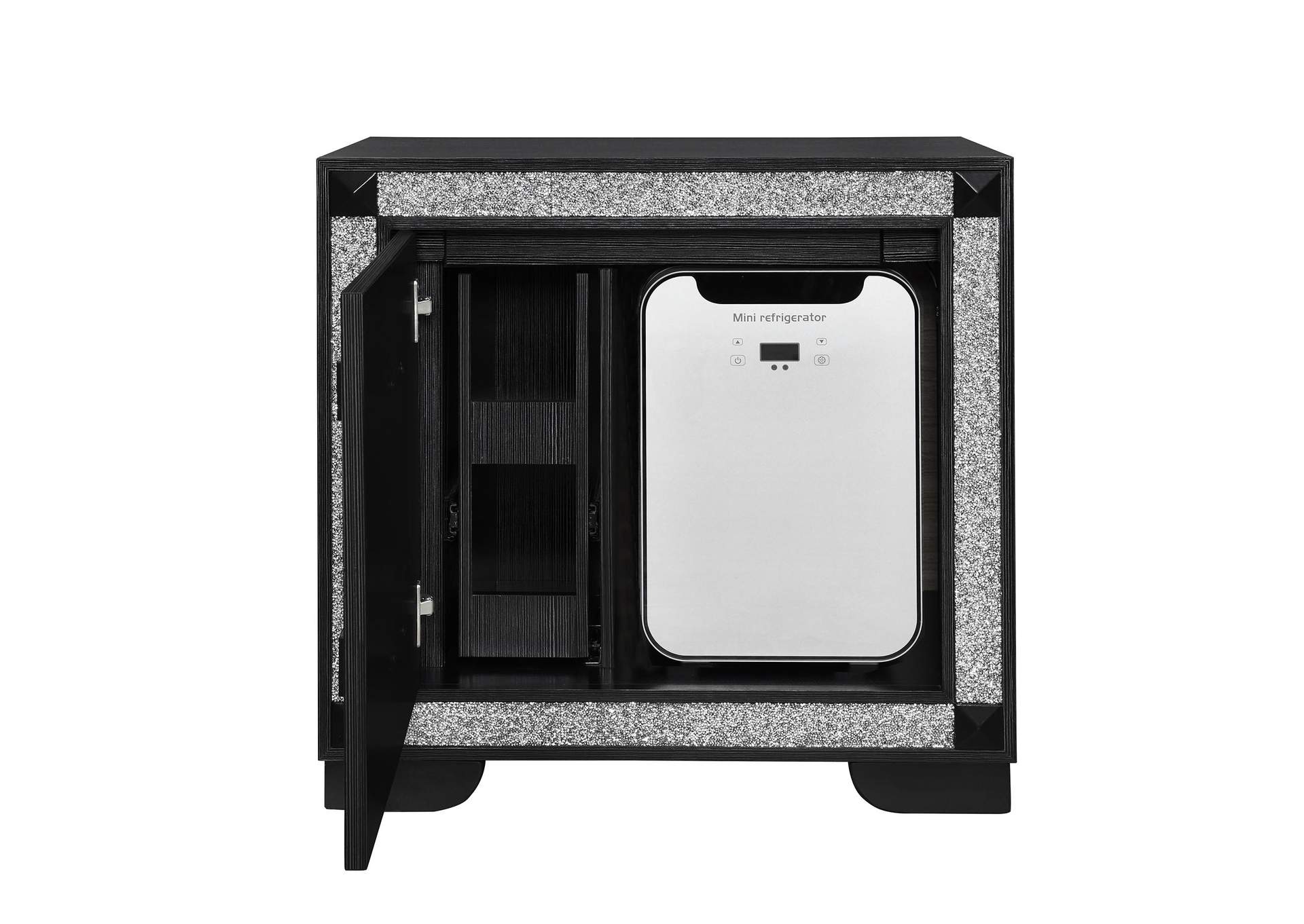 SOLEIL CHARCOAL NIGHTSTAND WITH COOLER AND SPEAKER image 1