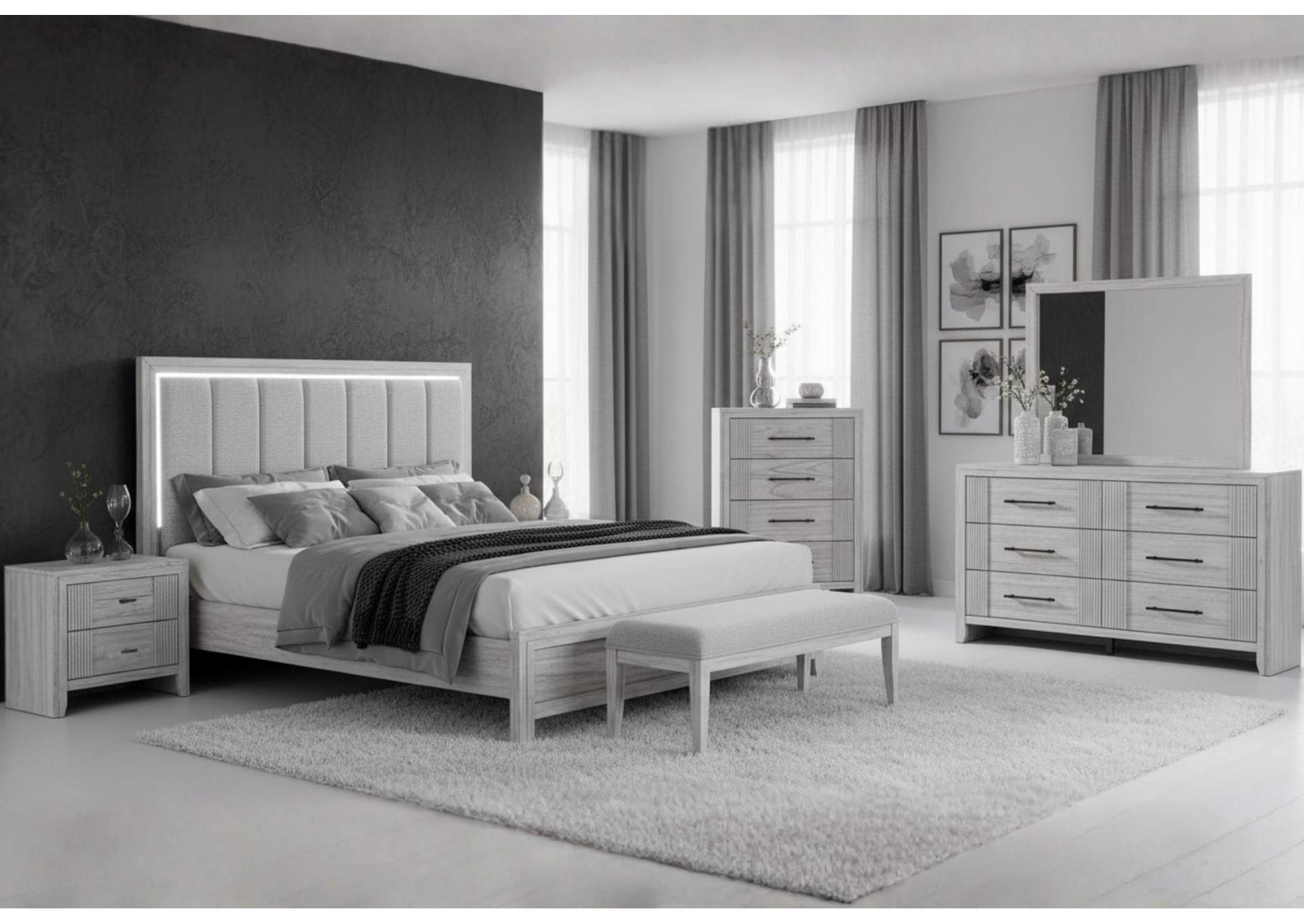 ELSIE GREY QUEEN BED GROUP image 1