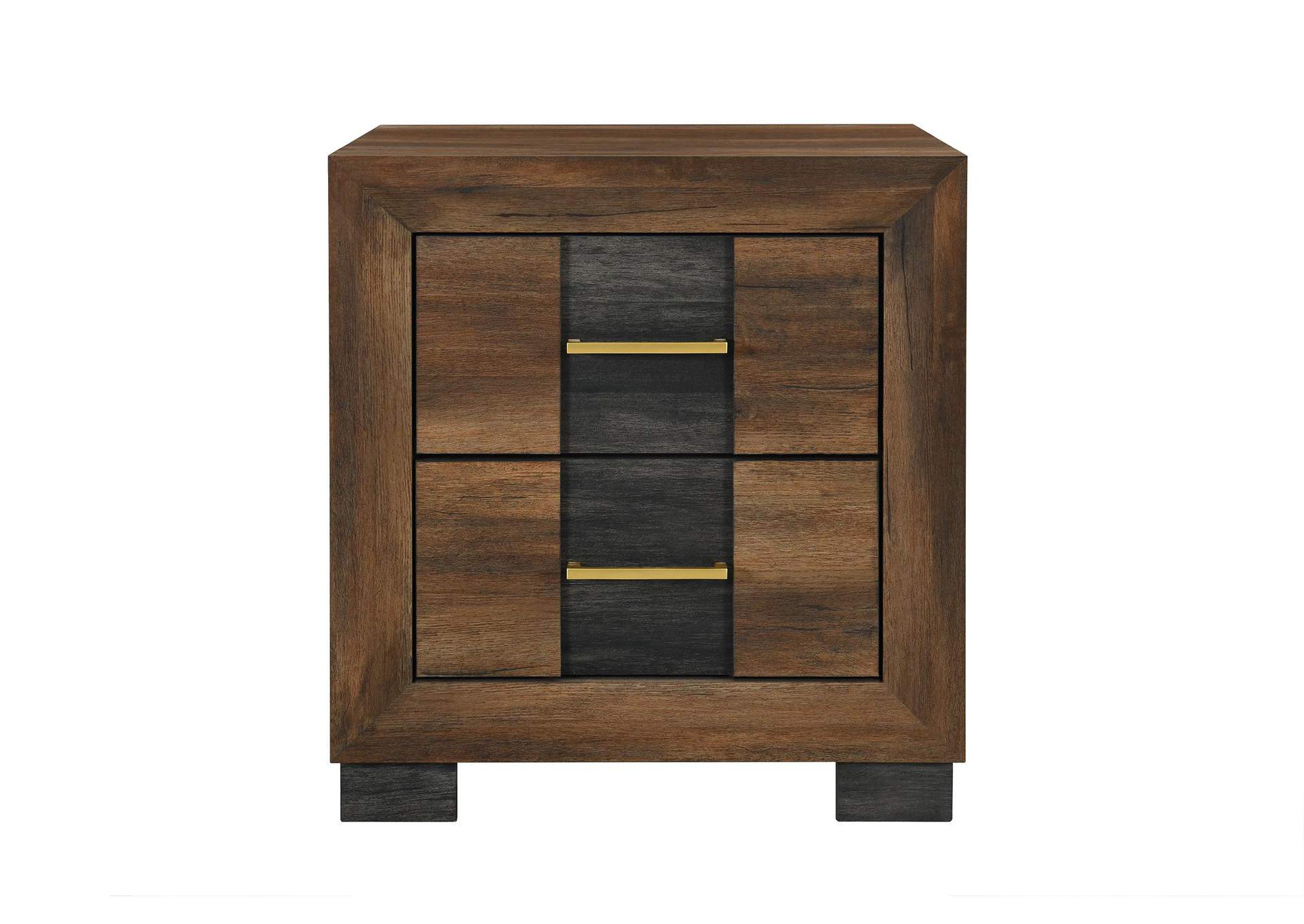 Optimus Brown - Black Nightstand image 1