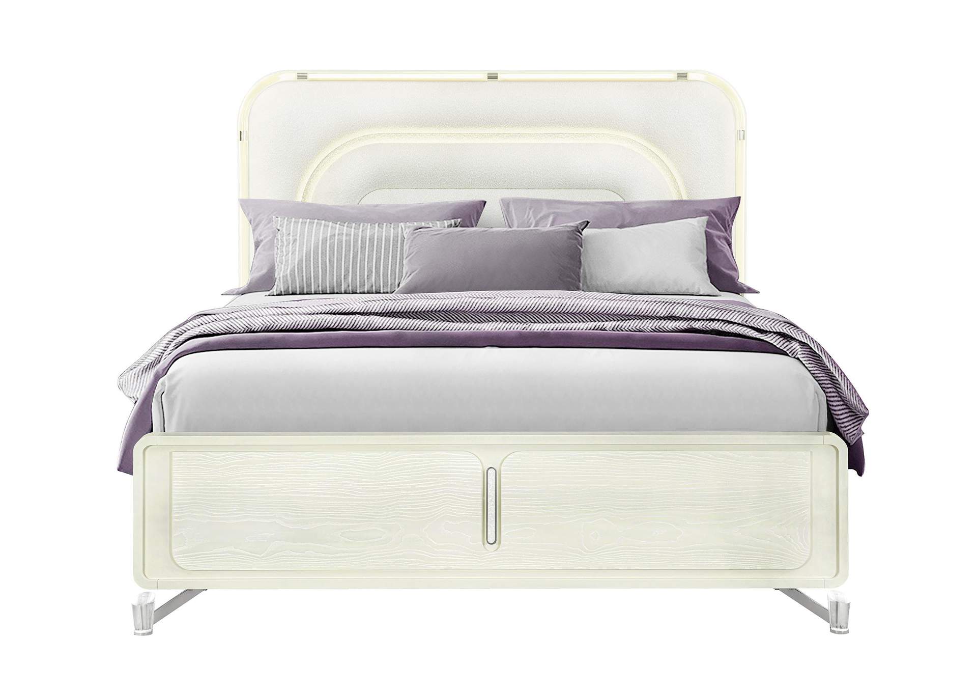 LYRA BEIGE KING BED WITH LED image 1